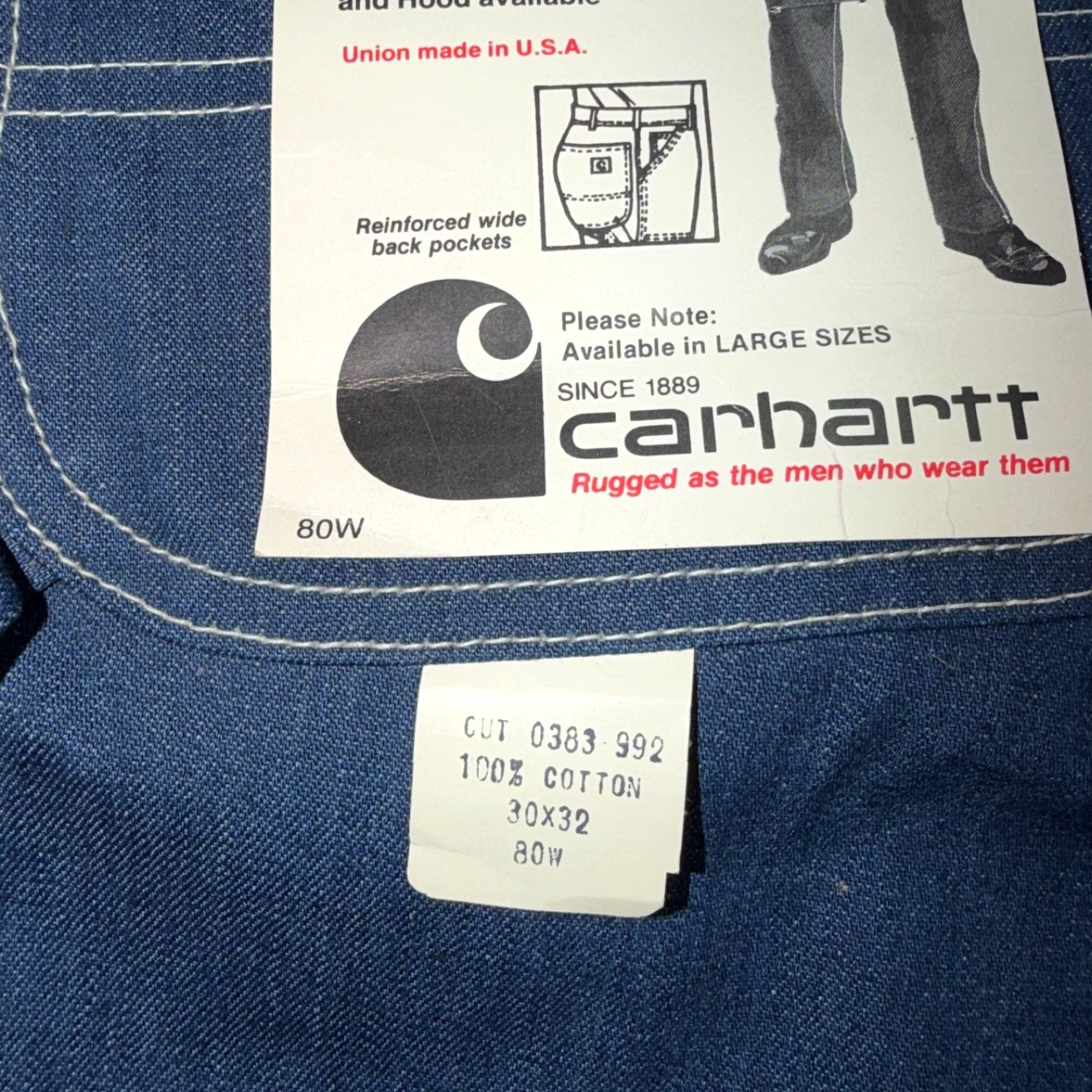 Carhartt VINTAGE Carhartt Denim Work Pants Jeans Carpenter 30x32 Blue 1970s USA Union Tags Mens Mens (or "Mens" at end) Size US 30 / EU 46 - 3 Thumbnail