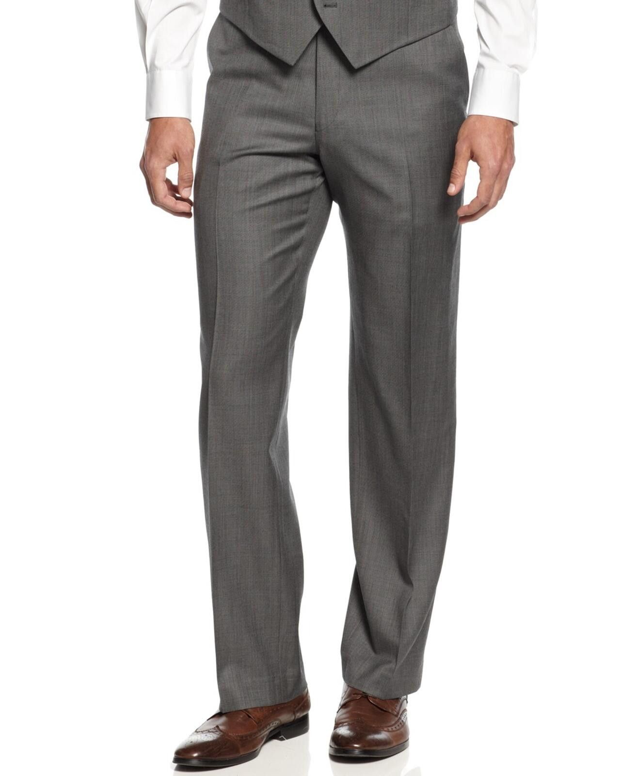 Other Alfani Red Men's Grey 100% Wool Slim Fit Pants - Gray - 34 Size US 34 / EU 50 - 1 Thumbnail