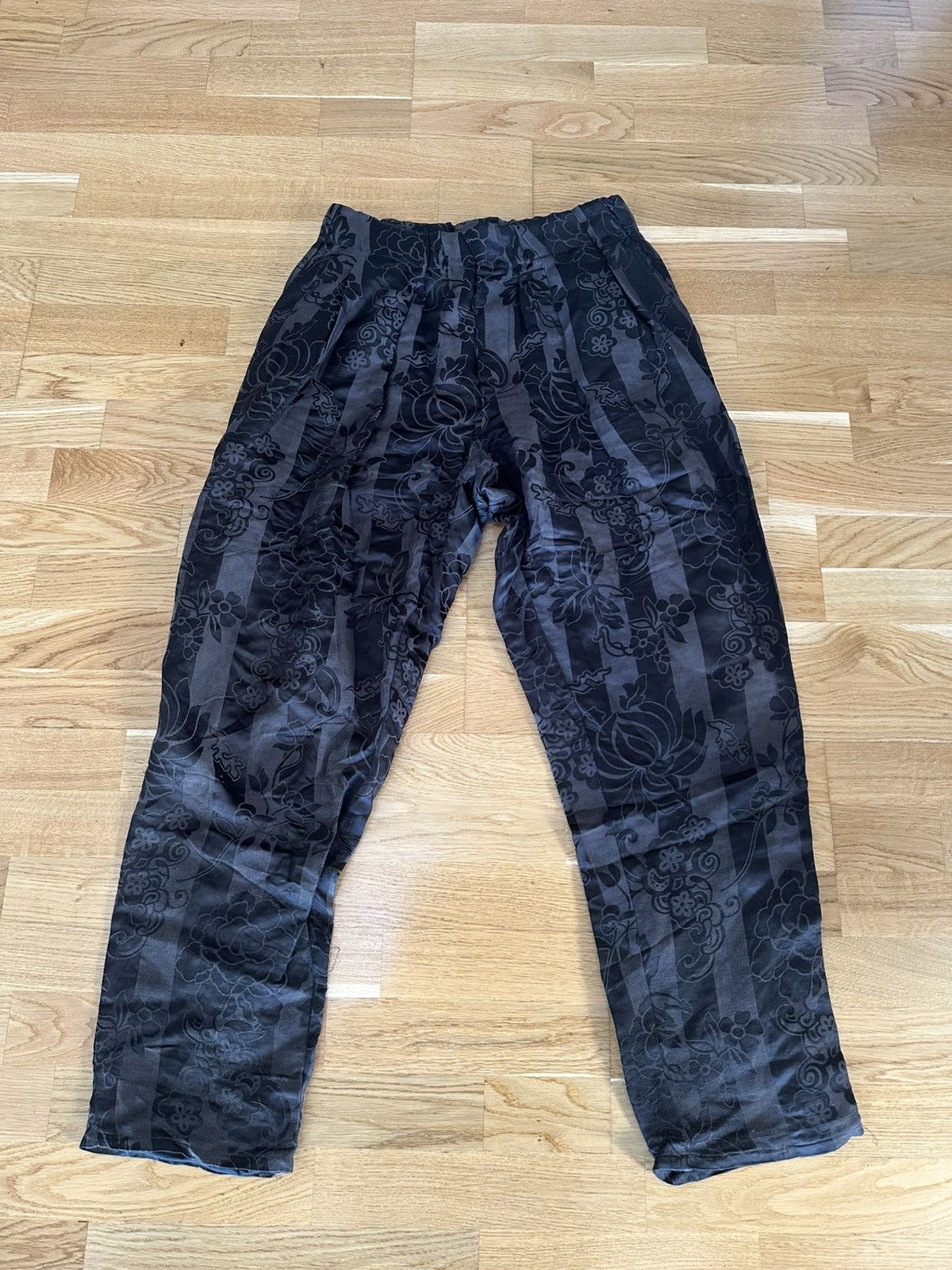 Haider Ackermann Brown Floral Elastic Waist Pants Size US 32 / EU 48 - 1 Thumbnail