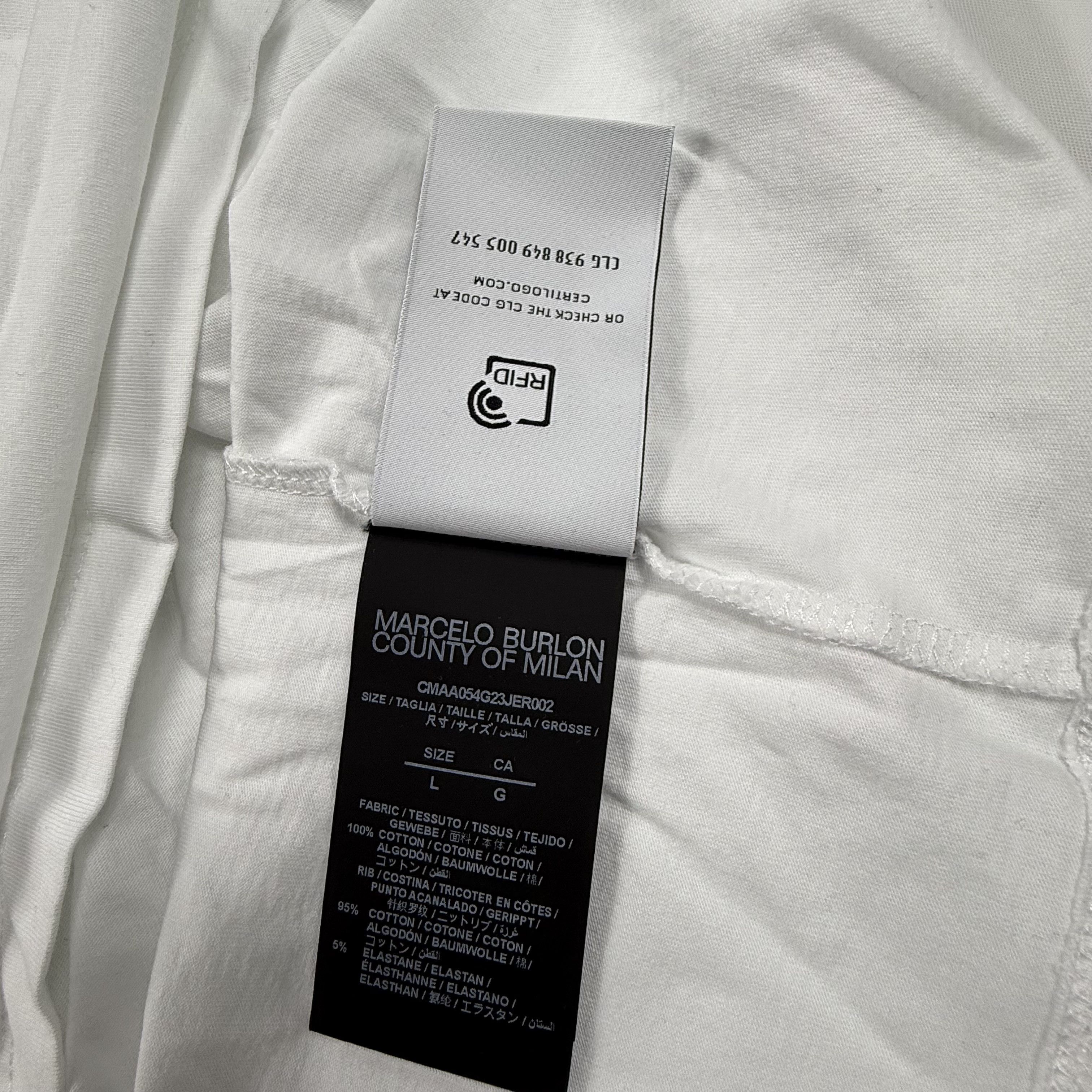 Marcelo Burlon Marcelo Burlon County of Milan BZRP Pixel White T-Shirt Size US L / EU 52-54 / 3 - 5 Thumbnail