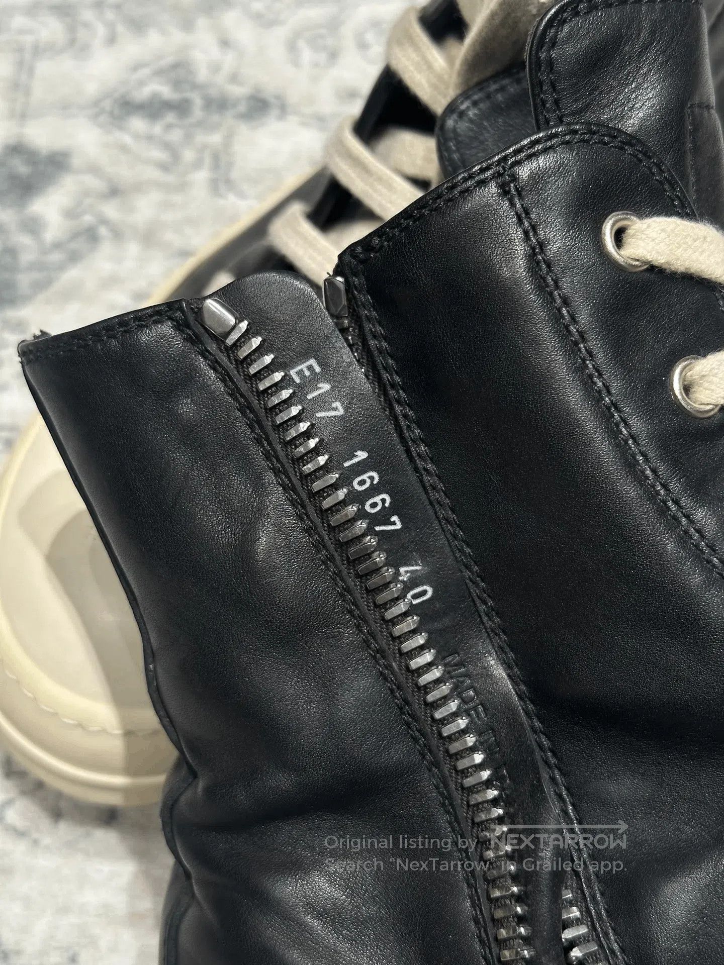 Rick Owens Rick Owens High-Top Leather Sneakers. Size US 7 / EU 40 - 7 Thumbnail