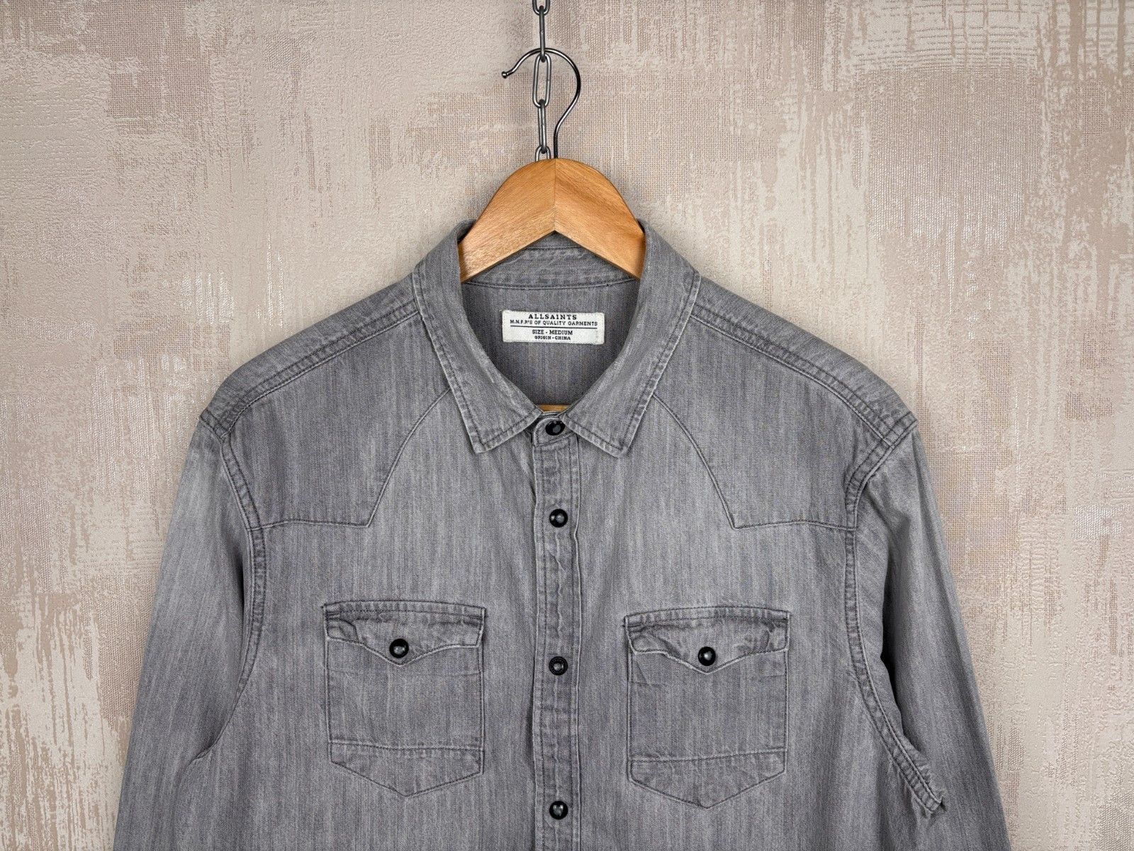 Allsaints AllSaints Cannon Long Sleeve Pearl Snap Button Western Shirt Size US M / EU 48-50 / 2 - 1 Thumbnail