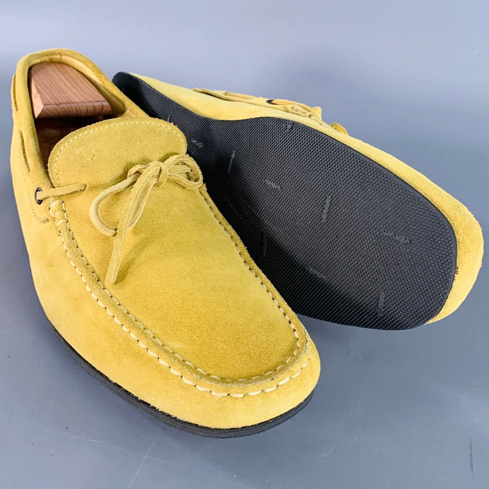 Tod's TOD'S Size 12.5 Yellow Suede Rubber Sole Drivers Loafers Size US 12.5 / EU 45-46 - 5 Thumbnail