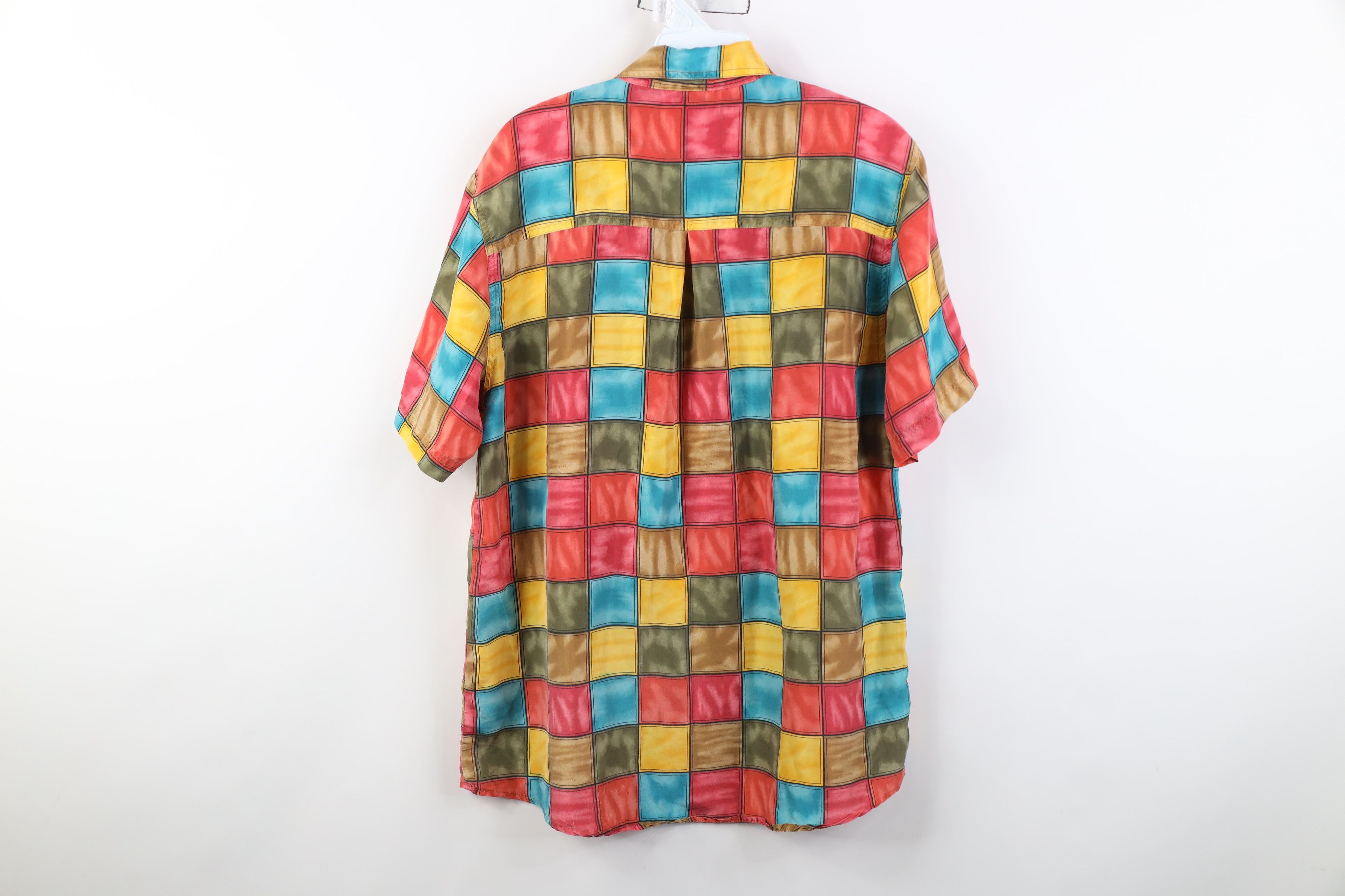 Vintage Vintage 90s Streetwear Checkered Short Sleeve Button Shirt Size L / US 10 / IT 46 - 12 Thumbnail