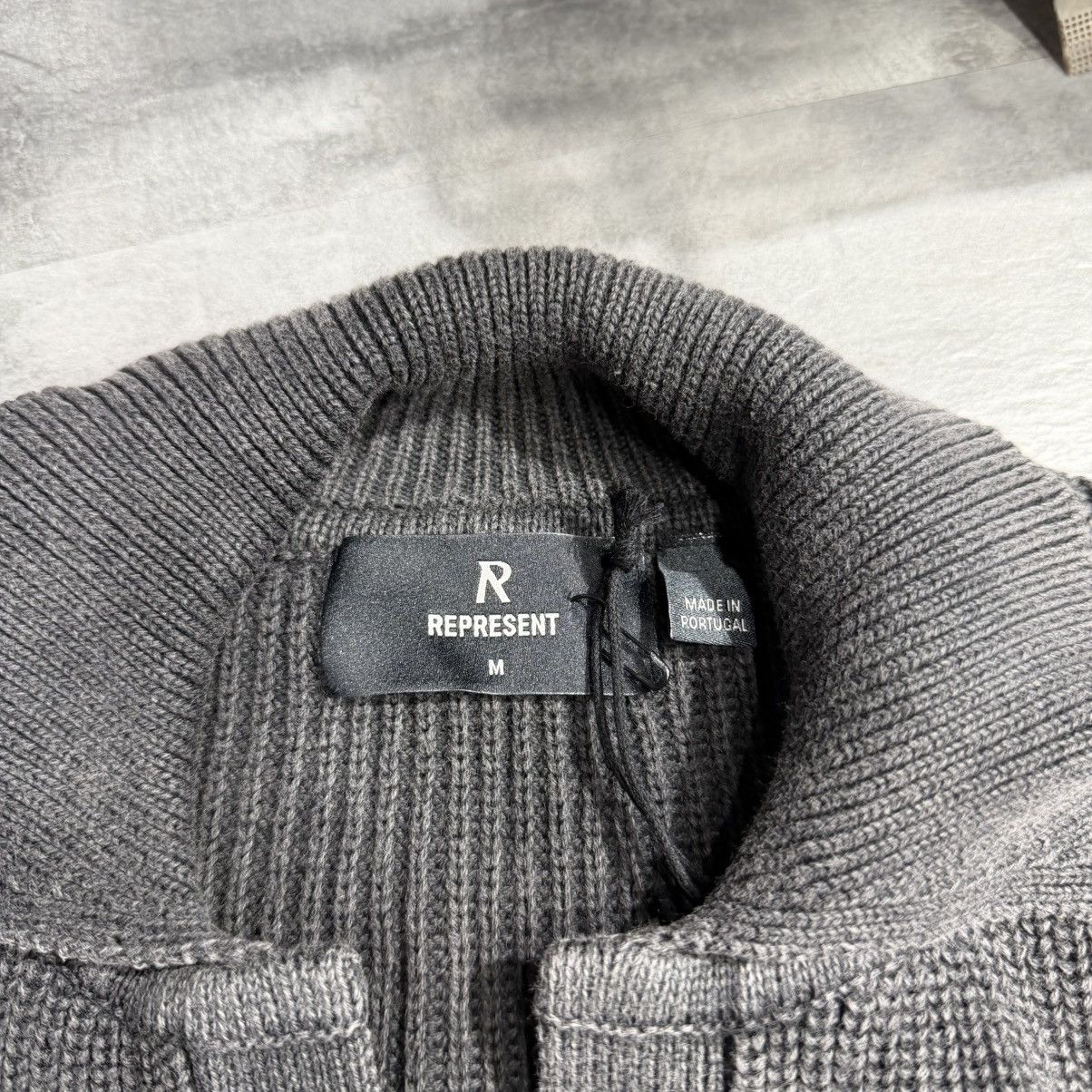 Represent Clo. Represent Ribbed Knit Oversized Polo - Washed Black Size US M / EU 48-50 / 2 - 2 Thumbnail