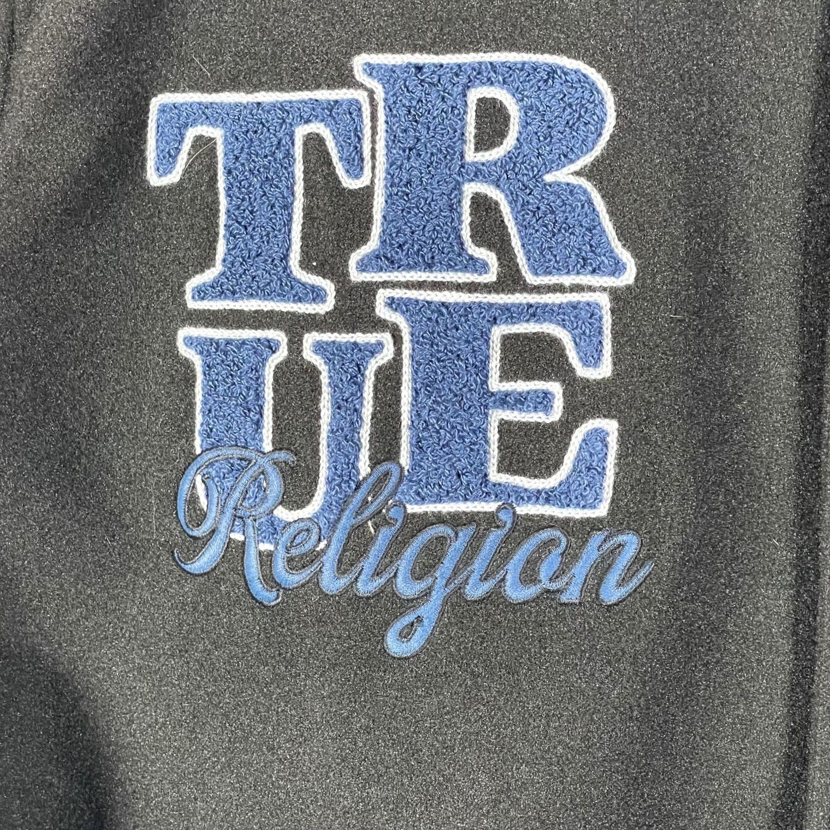 True Religion True Religion Varsity Jacket XL Black Wool Leather Spellout Streetwear Size US XL / EU 56 / 4 - 6 Thumbnail
