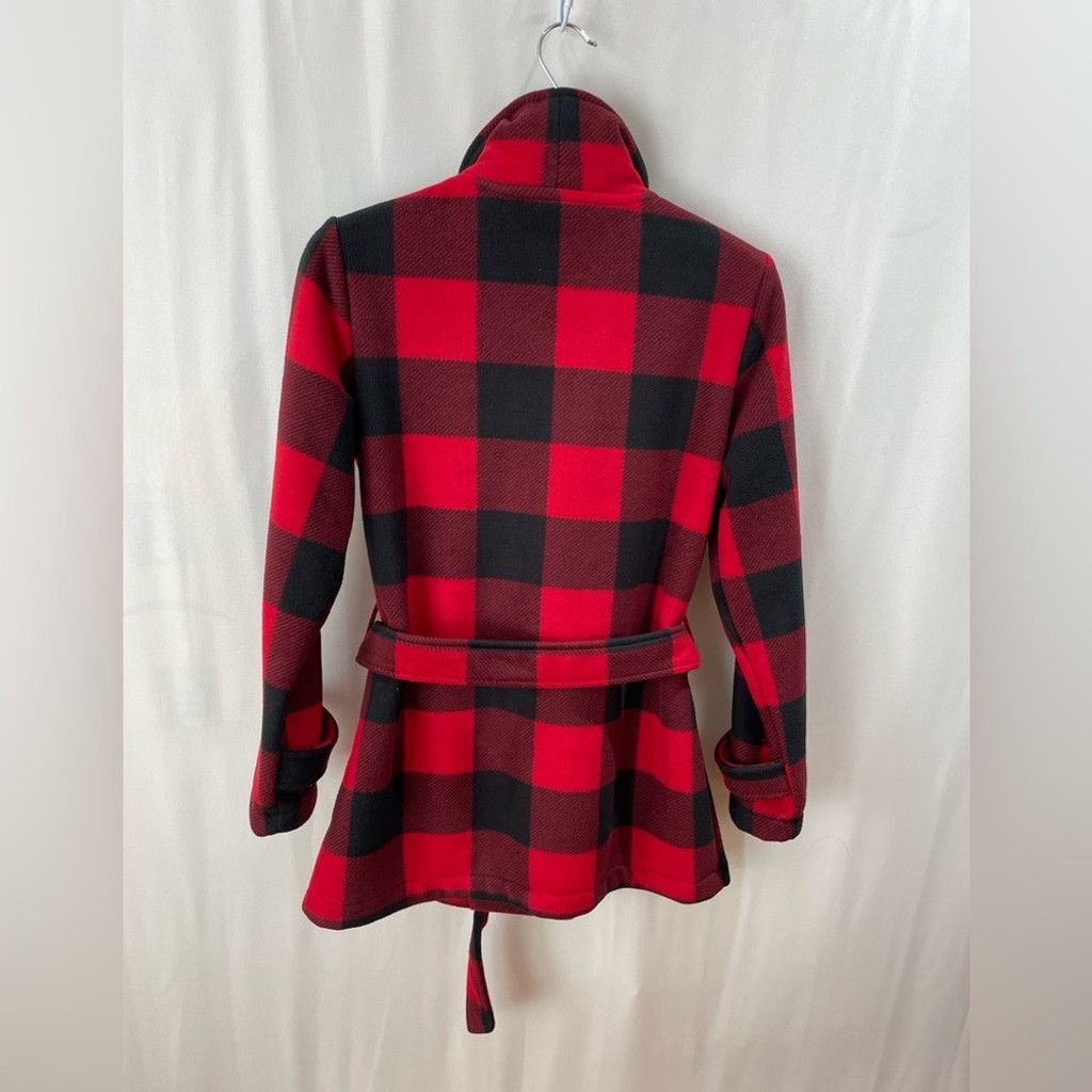 Ike Behar Ike Behar Red Buffalo Plaid Double Breasted Fleece Coat US 8 Size M / US 6-8 / IT 42-44 - 3 Thumbnail