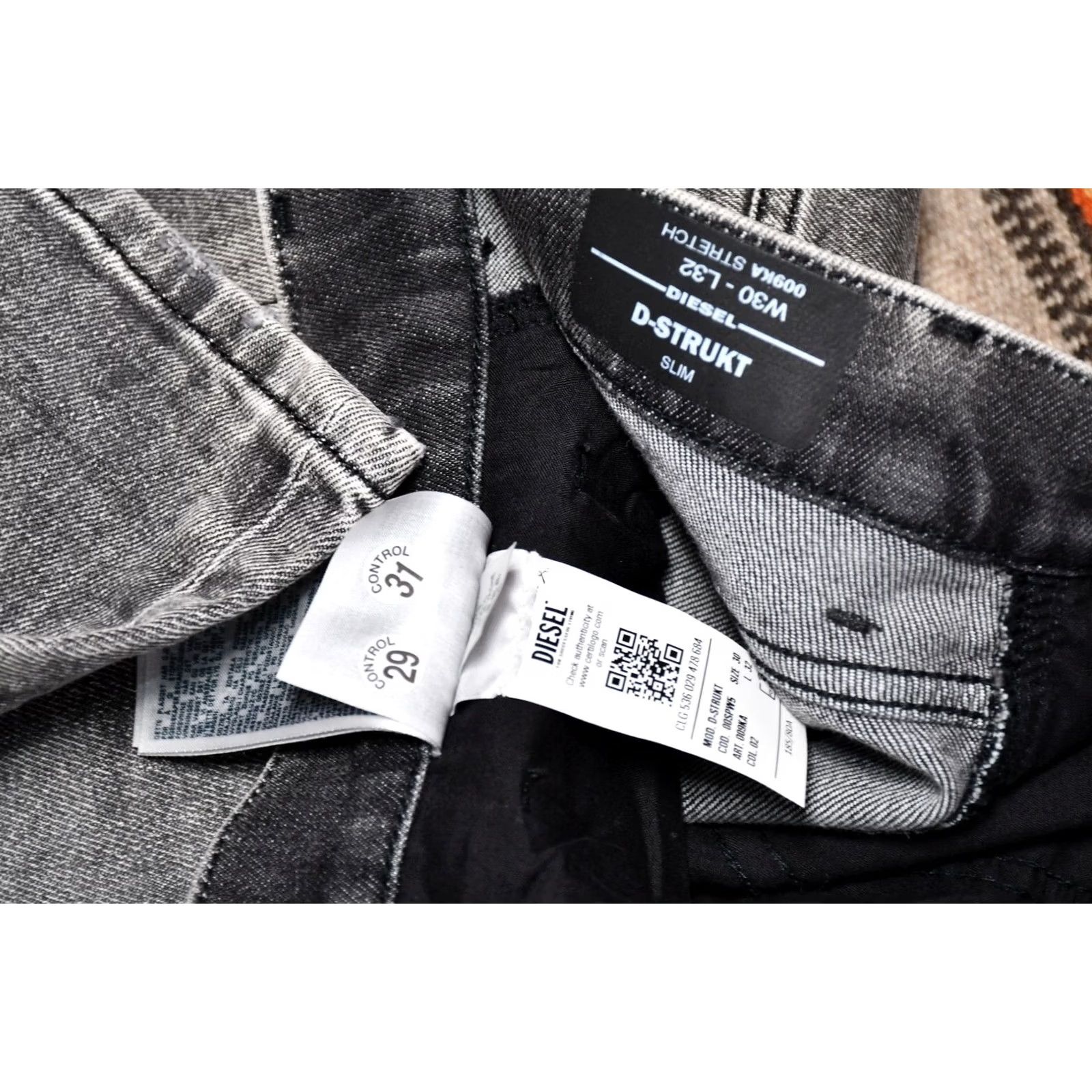 Diesel DIESEL D-STRUKT SLIM 009KA STRETCH JEANS W30/L32 MEN GRAY 88% COTTON 11% POLYESTER 1% ELASTANE Denim Slim Jeans Size US 30 / EU 46 - 6 Thumbnail
