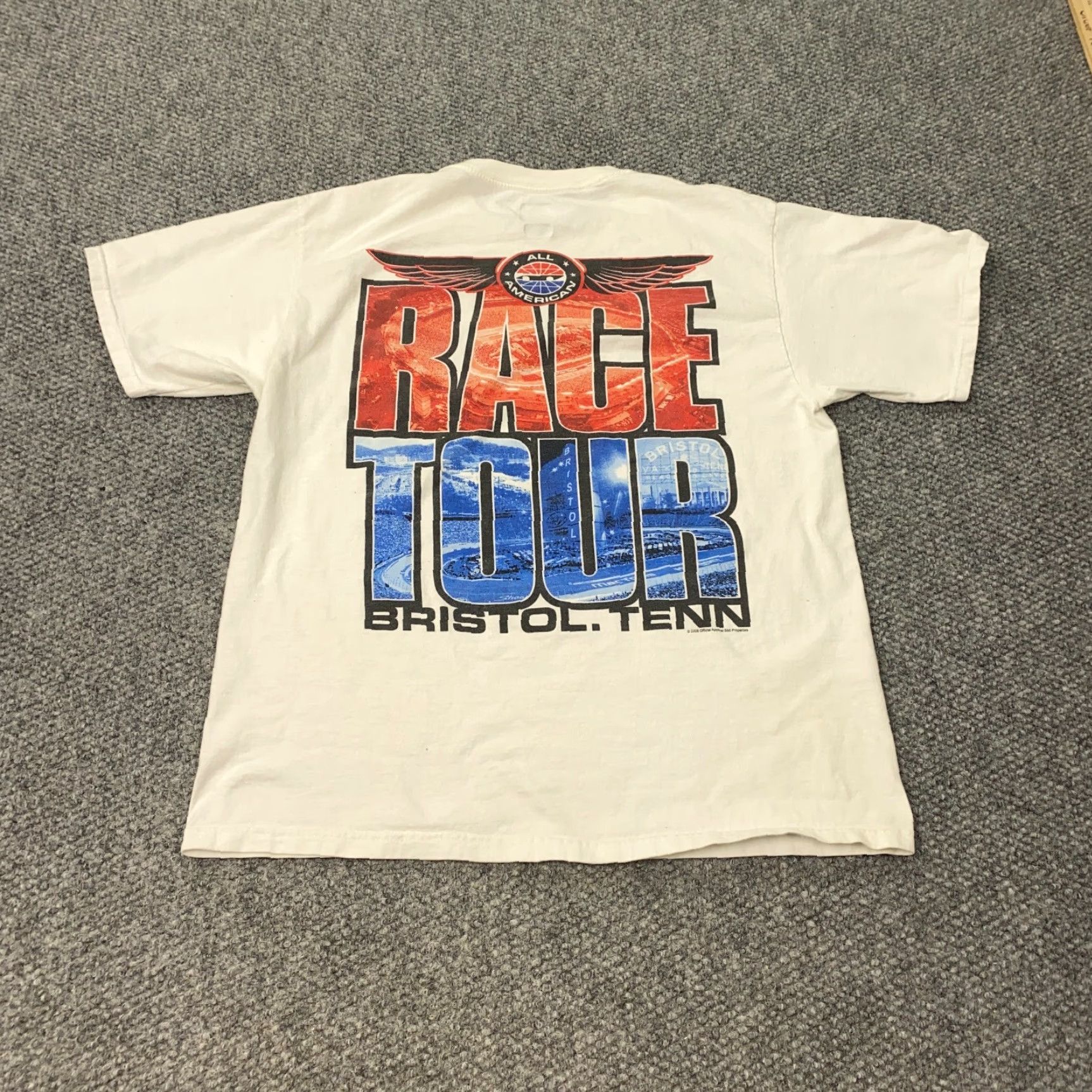Chase Authentics Nascar Shirt Mens Large White All American Race Tour Bristol Tennessee Shirt Size US L / EU 52-54 / 3 - 4 Thumbnail