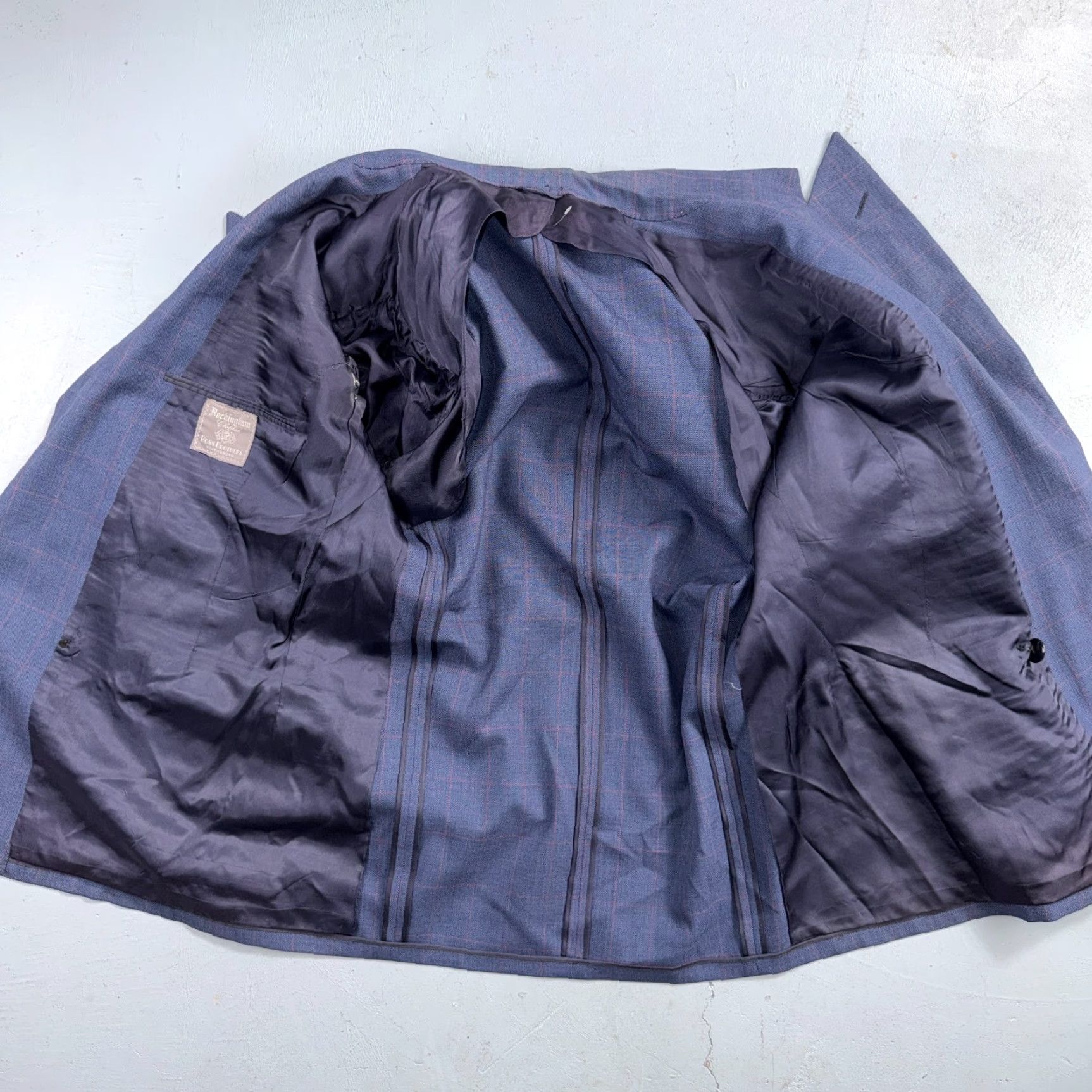 Doublet VINTAGE Rockingham Wool Suit Jacket - 60s Pinstripe Double Breasted Navy Blue 42 Regular Size Men’s 1960s Size 42R - 2 Thumbnail