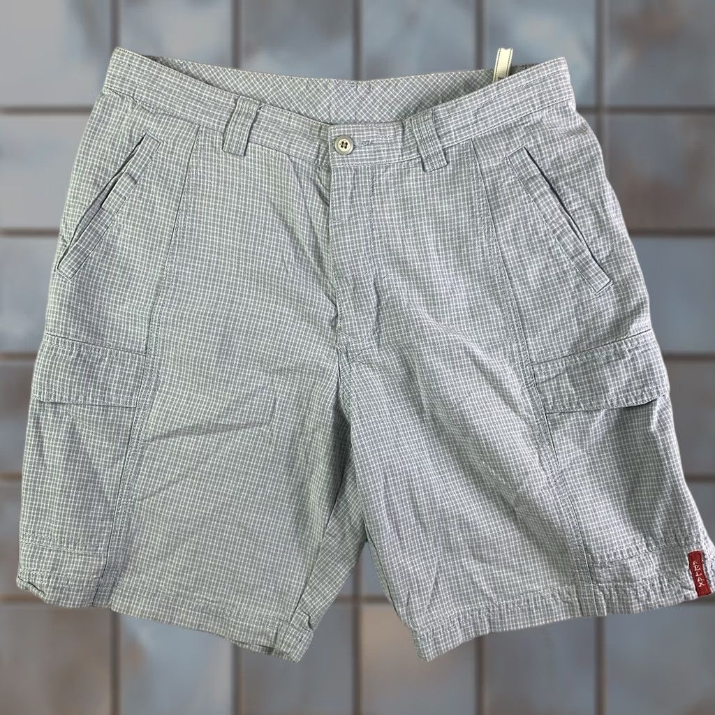 Tommy Bahama Tommy Bahama Shorts Regular Men 32 Bermuda Beach Casual Chino Cotton Tencel Blue Charleston Beach Theme Pocket Pockets Checkered Summer Spring Size US 33 - 1 Thumbnail