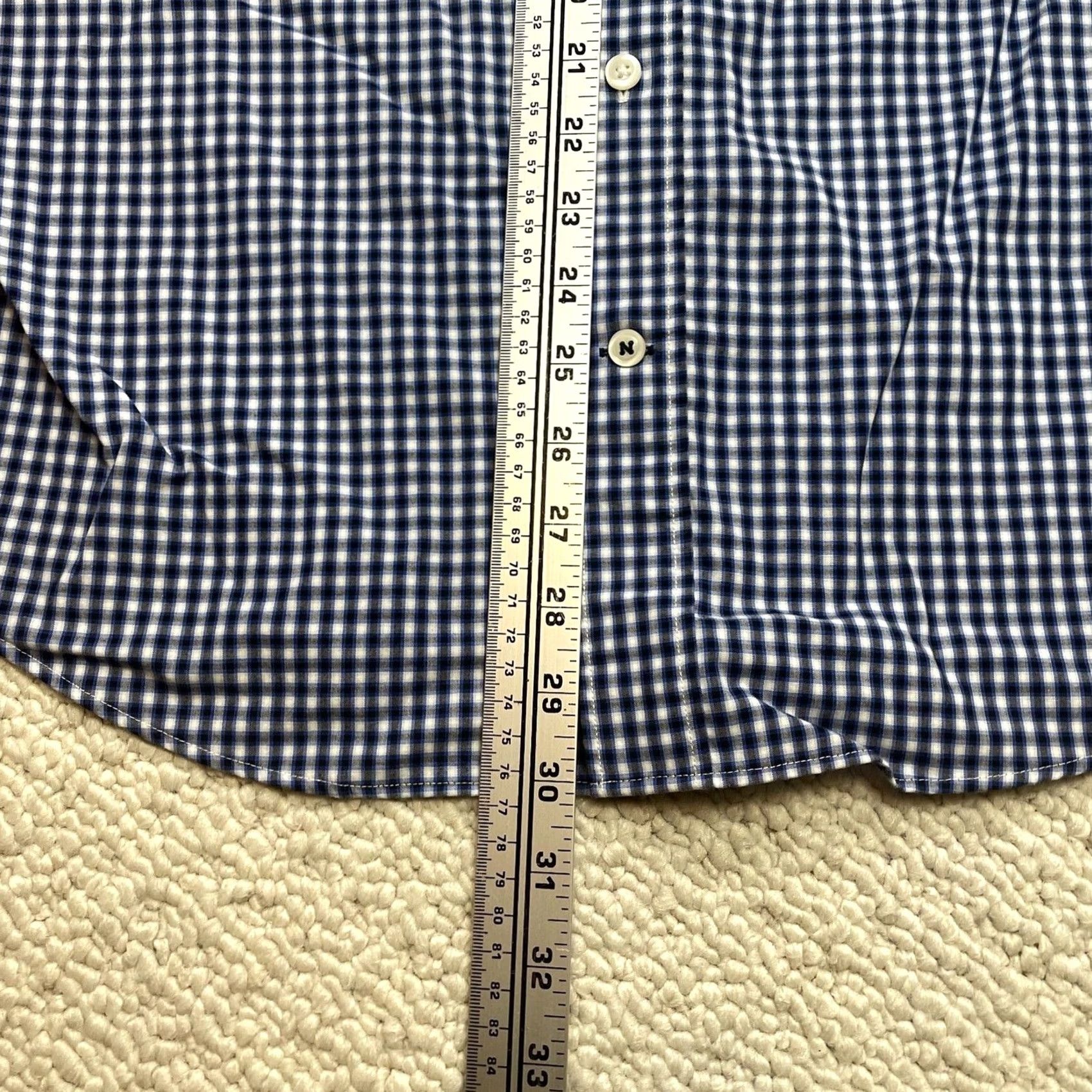 Nautica Nautica Button-Down Shirt Mens L Blue Check Long Sleeve Pocket Logo Cotton Size US L / EU 52-54 / 3 - 7 Thumbnail