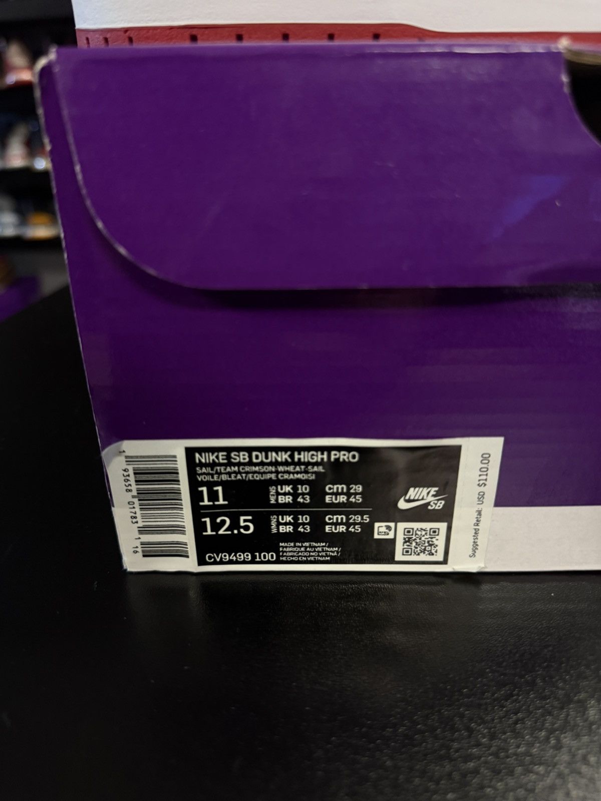 Nike Nike Dunk High Pro Sail Team Crimson 2020 SB CV9499-100 Size US 11 / EU 44 - 14 Thumbnail