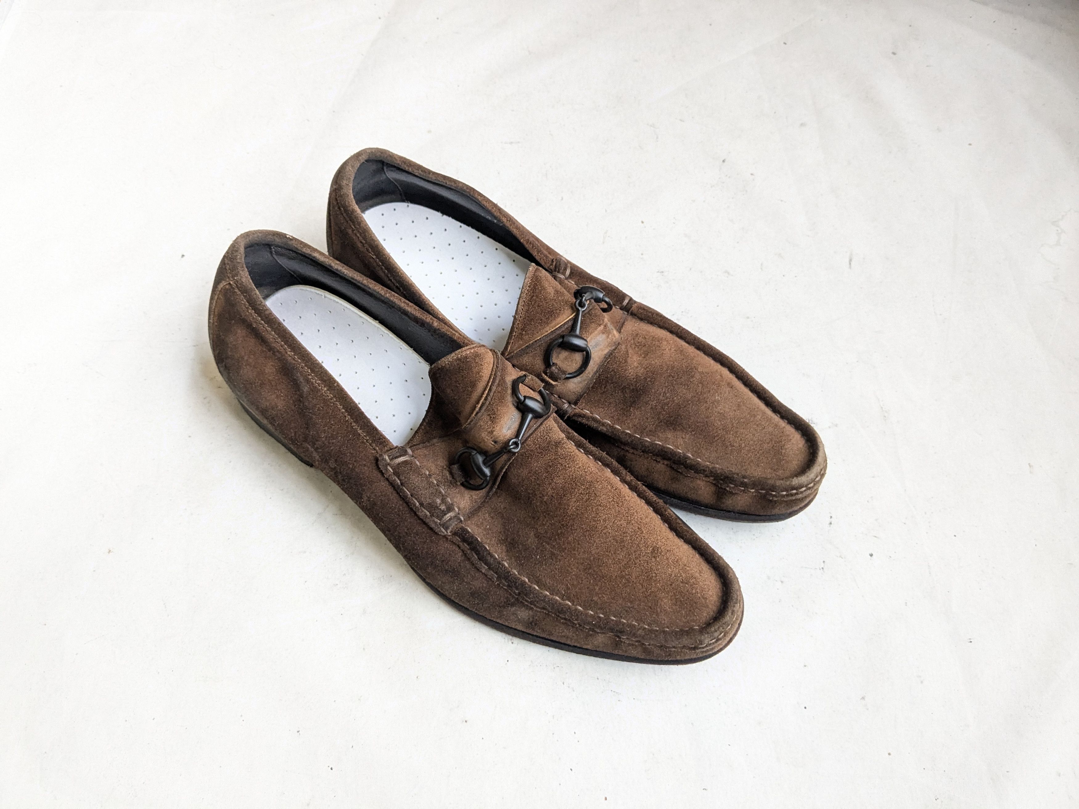 Gucci Gucci Horsebit Loafers Brown Suede Leather 11.5 D Buckle Size US 11.5 / EU 44-45 - 1 Thumbnail
