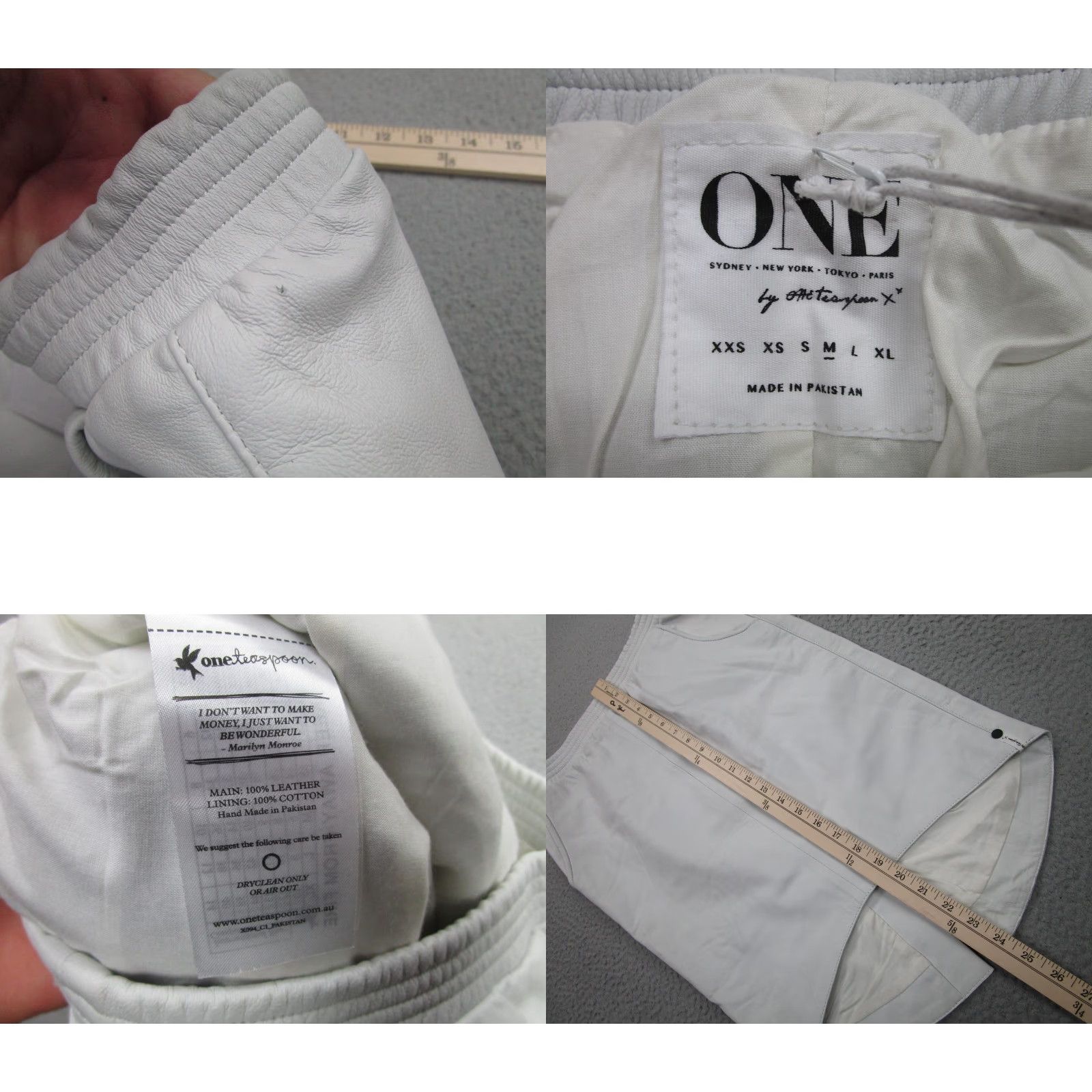 Vintage VINTAGE One Teaspoon Leather Skirt Women M White Awesome Leather Pockets 15780A Size 32" / US 10 / IT 46 - 8 Thumbnail
