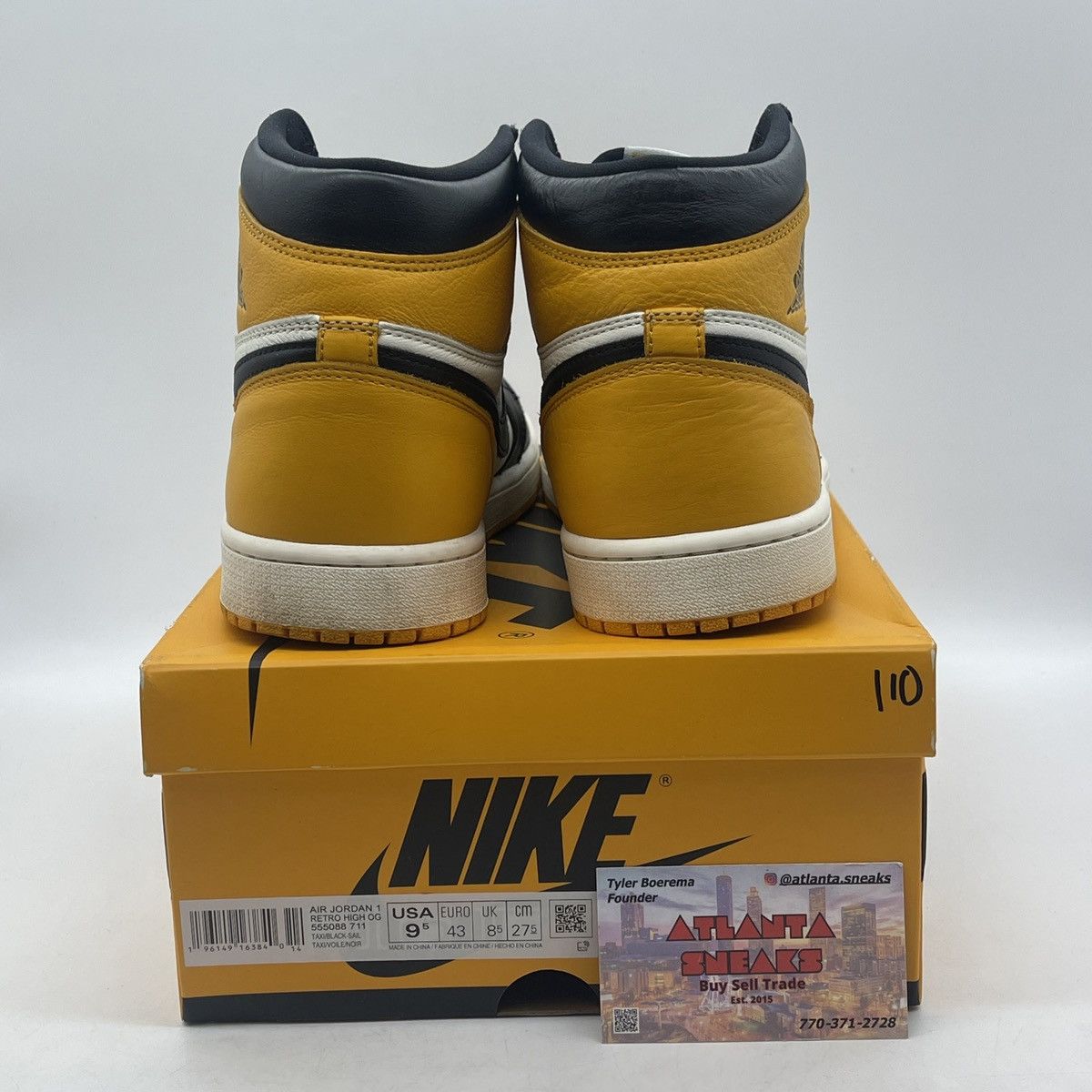 Jordan Brand Air Jordan 1 high yellow toe Size US 9.5 / EU 42-43 - 3 Thumbnail