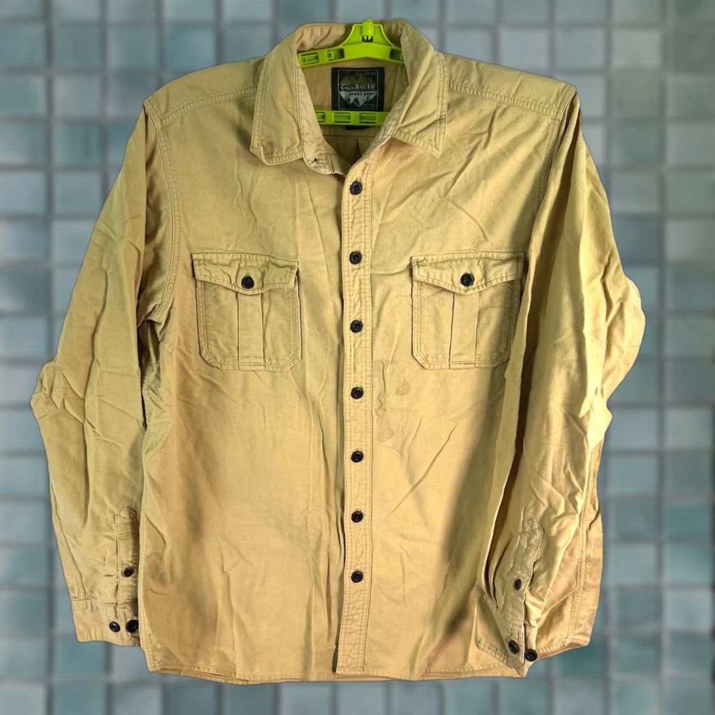Eddie Bauer Eddie Bauer Sport Shop Heavyweight Flannel Button Shirt Men’s XL Gold Size US XL / EU 56 / 4 - 1 Thumbnail