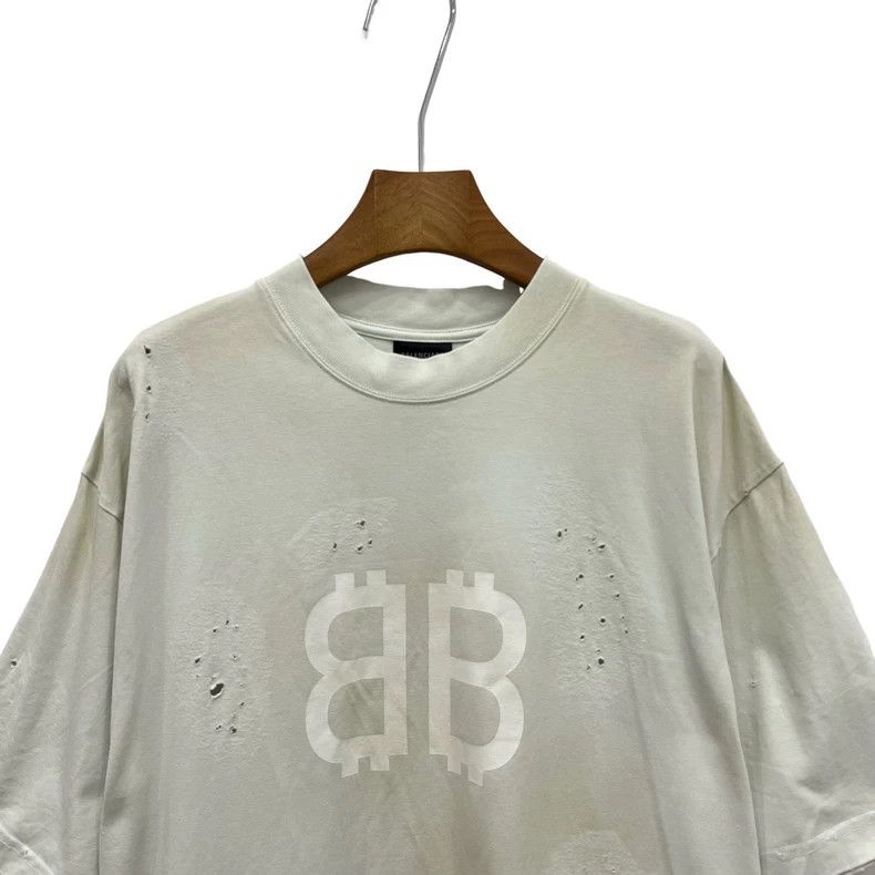Balenciaga Balenciaga Bitcoin Distressed Short Sleeve Size US S / EU 44-46 / 1 - 2 Thumbnail