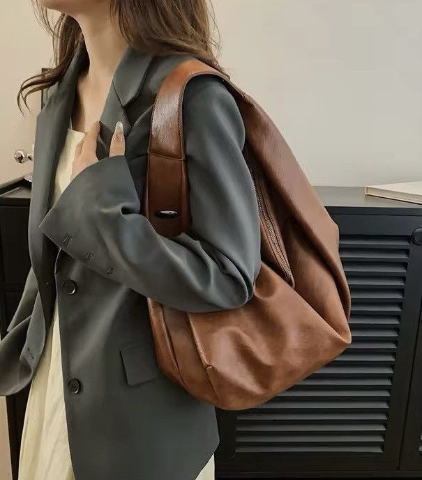 Leather Big Soft Pu Leather Hobo/Shoulder Bag Size ONE SIZE - 2 Thumbnail
