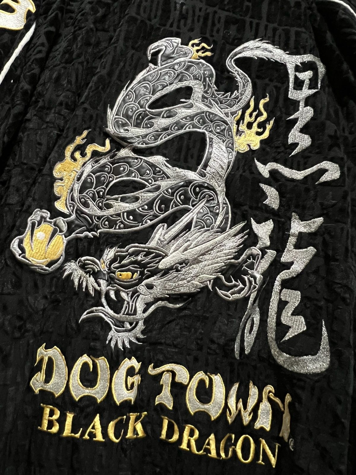 Dogtown Rare DOGTOWN Embossed Velvet Fabric Black Dragon Embroidery Size US XL / EU 56 / 4 - 7 Thumbnail