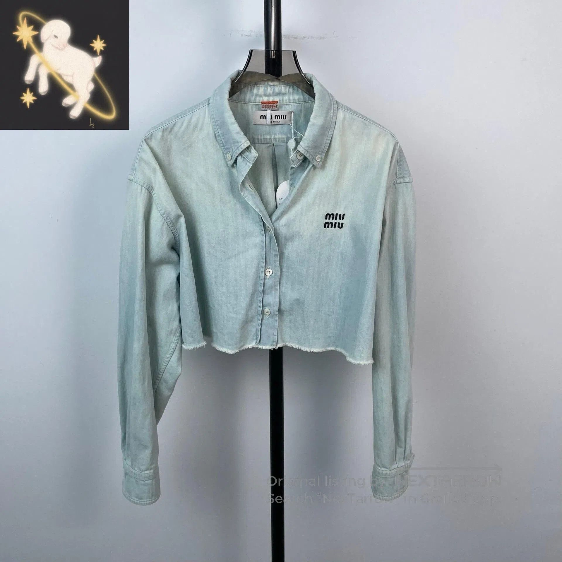 Miu Miu MiuMiu Light Blue Gradient Denim Shirt. Size S / US 4 / IT 40 - 1 Thumbnail