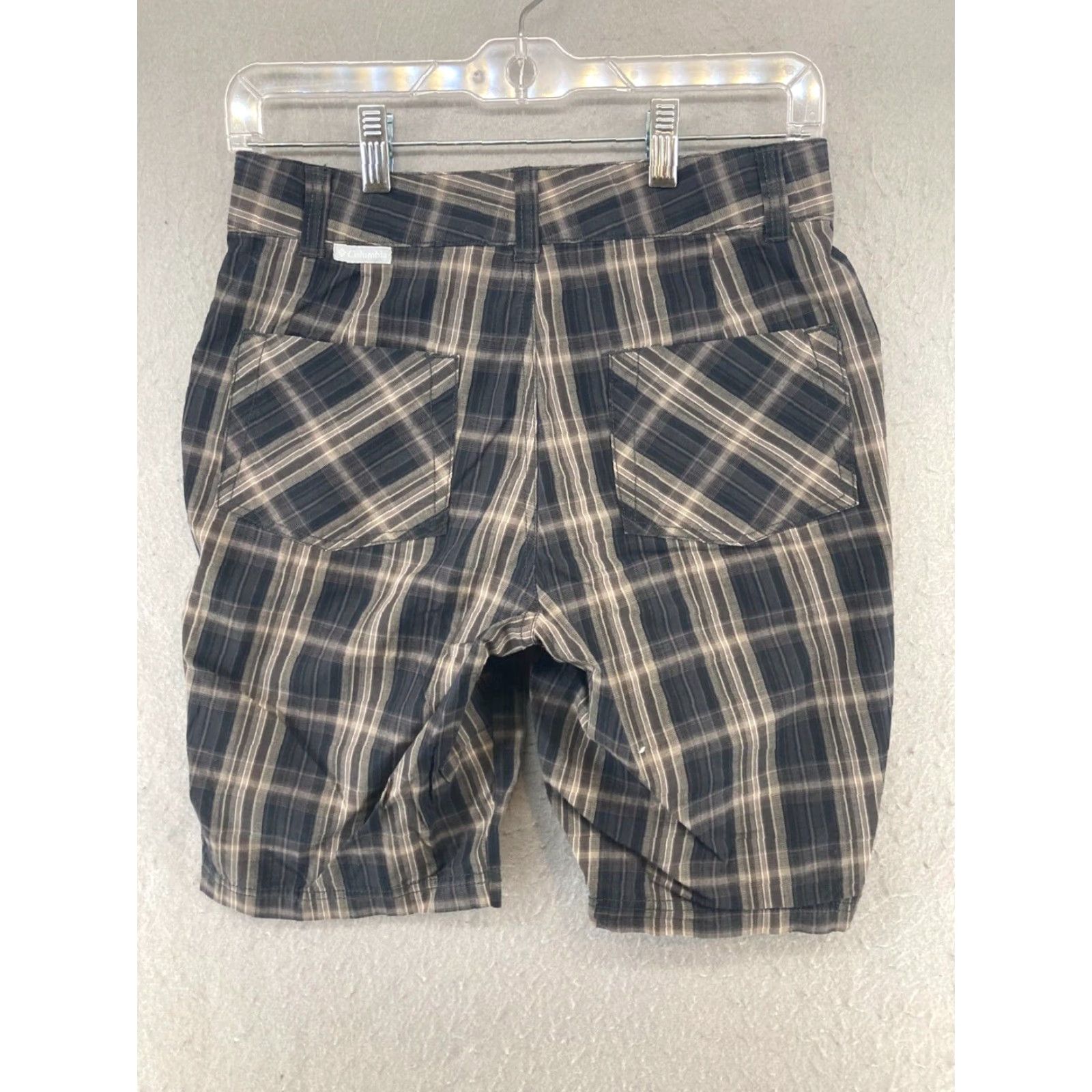 Vintage Columbia Women's Bermuda Shorts 2 Brown Plaid Outdoor Stretch Casual Hiking Size 26" / US 2 / IT 38 - 7 Thumbnail