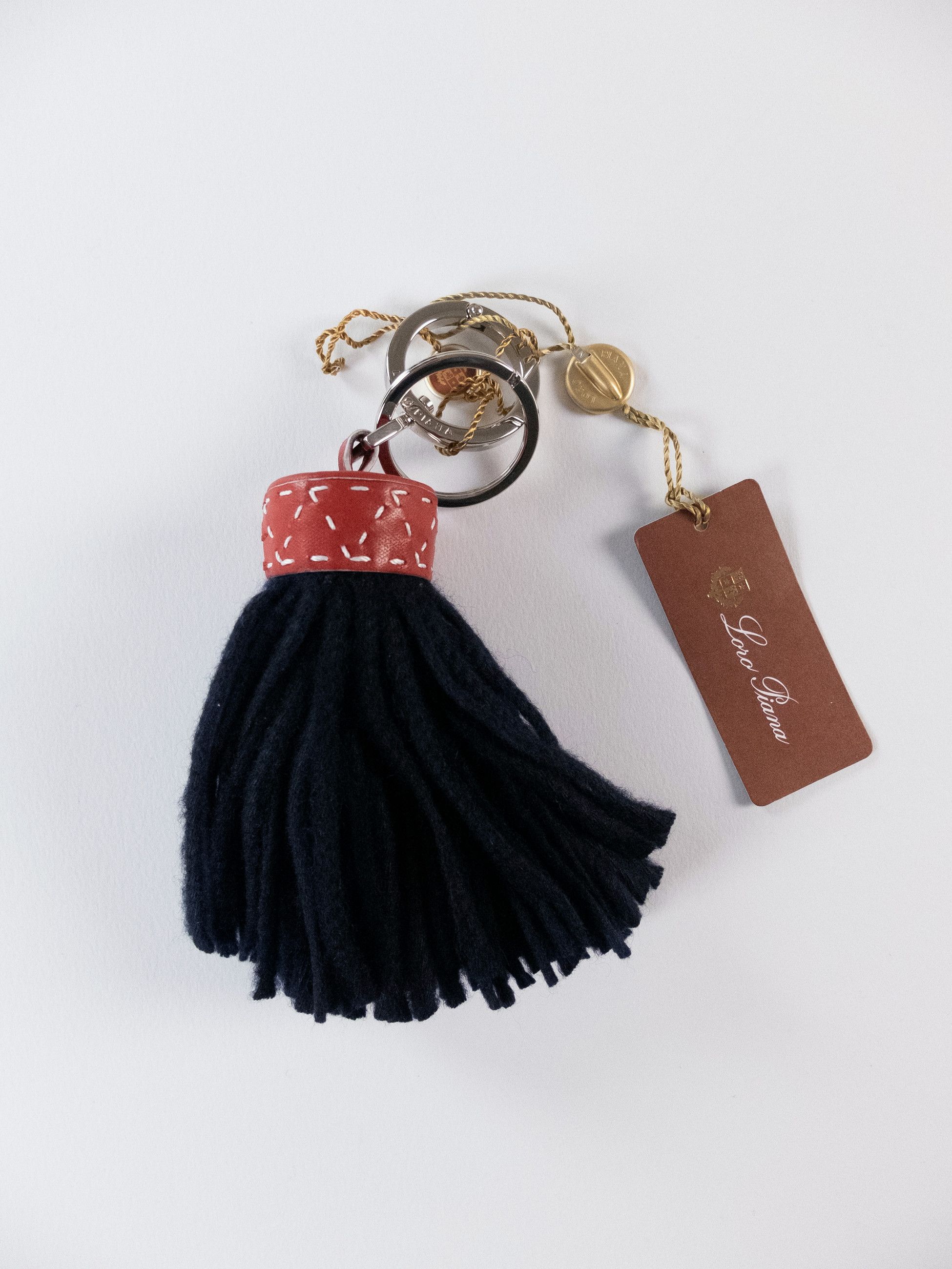 Loro Piana LORO PIANA red & navy blue cashmere tasseled keyring / charm Size ONE SIZE - 1 Thumbnail