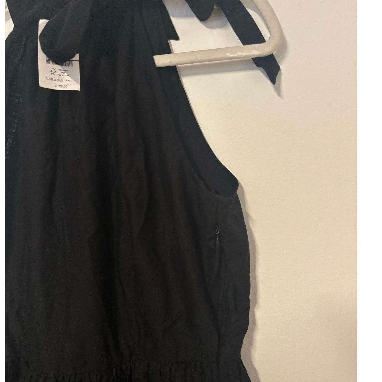J.Crew NWT J.Crew Tie Neck Midi Dress With Eyelet Black Size 10 Size L / US 10 / IT 46 - 7 Thumbnail