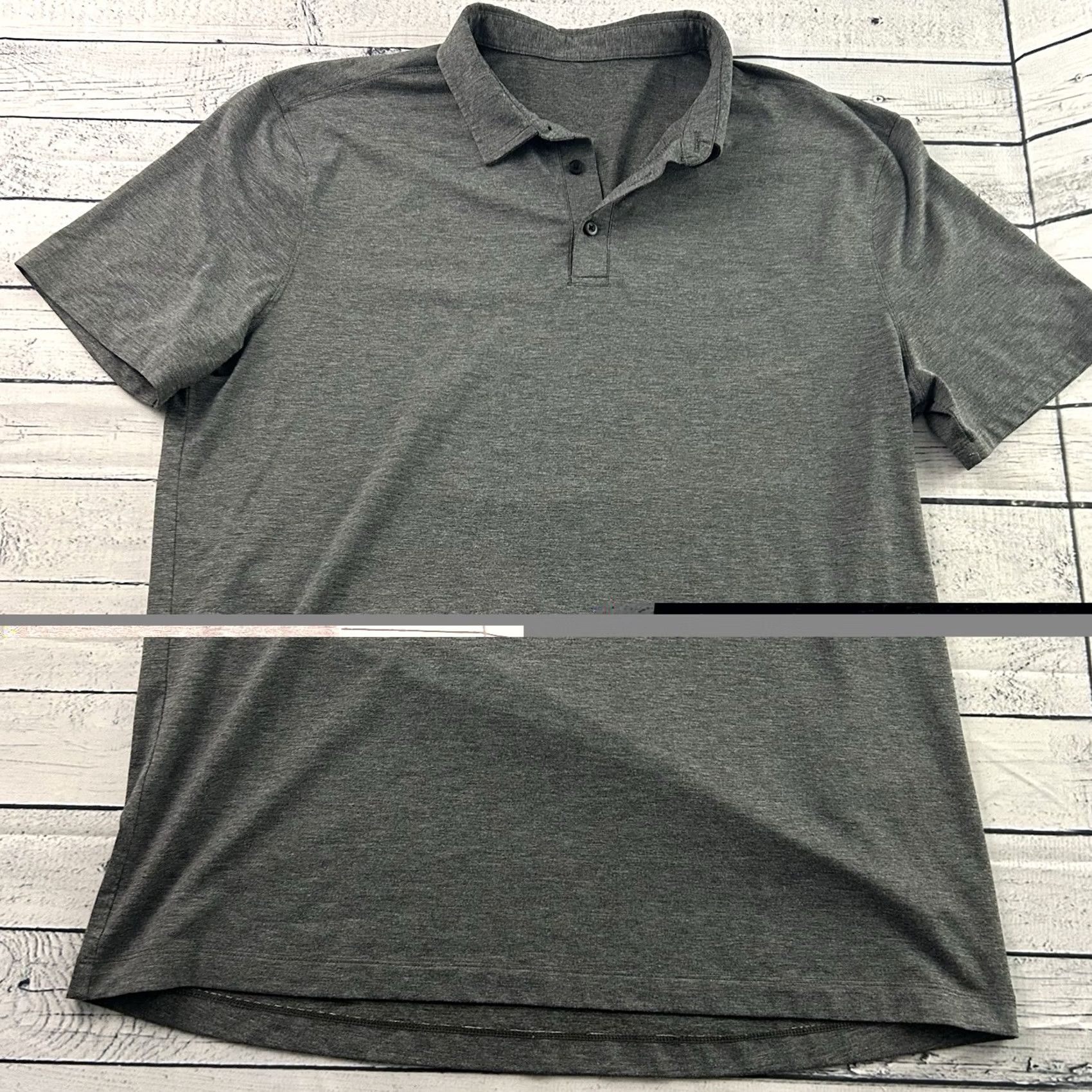 Lululemon Lululemon Short Sleeve Button Front Polo Shirt Men's XL Gray Shirt Buttons Front Polo XL Gray Lululemon Size US XL / EU 56 / 4 - 2 Thumbnail