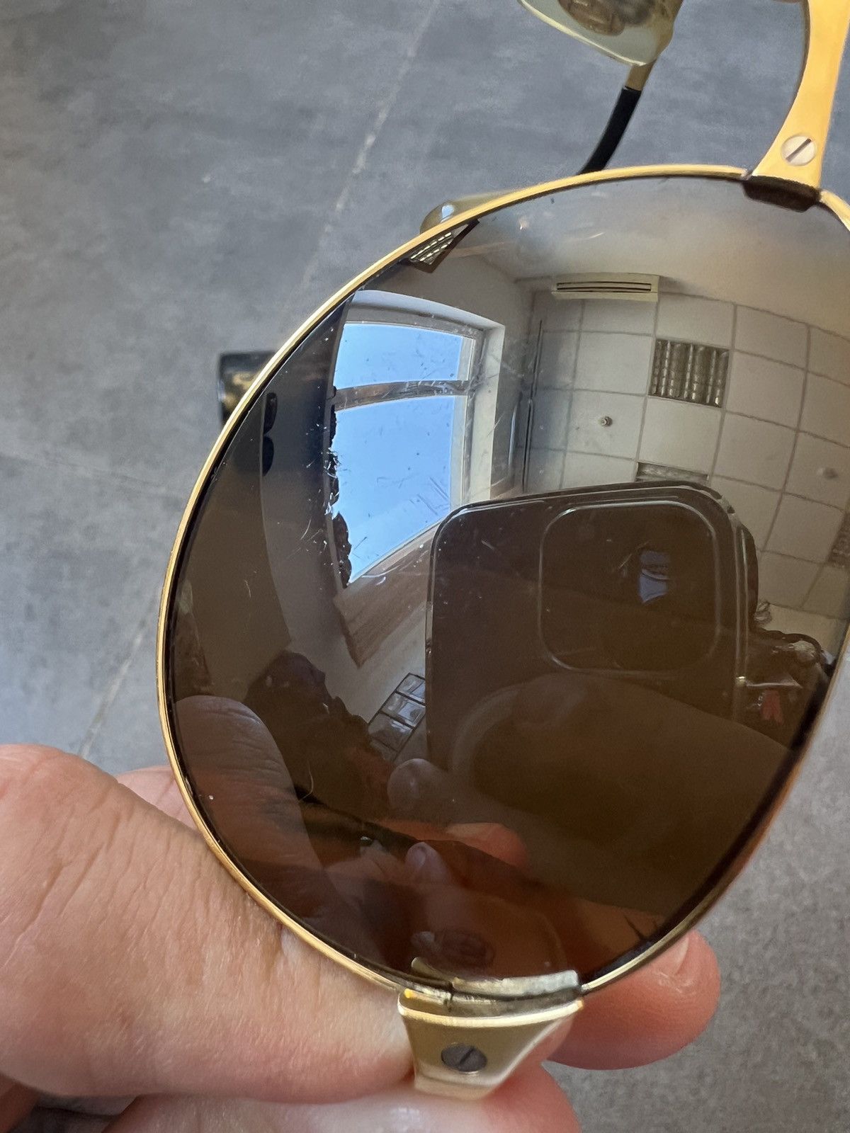 Cartier × Vintage Vintage Cartier Edition Santos-Dumont golden plated glasses Size ONE SIZE - 16 Thumbnail