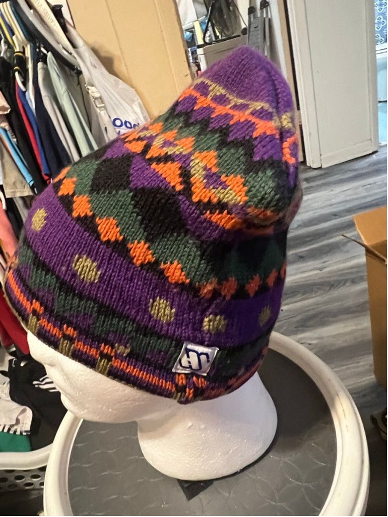 Other Women's Merkley HEADGEAR Purple Orange Green Knit Beanie Hat Size ONE SIZE - 2 Thumbnail
