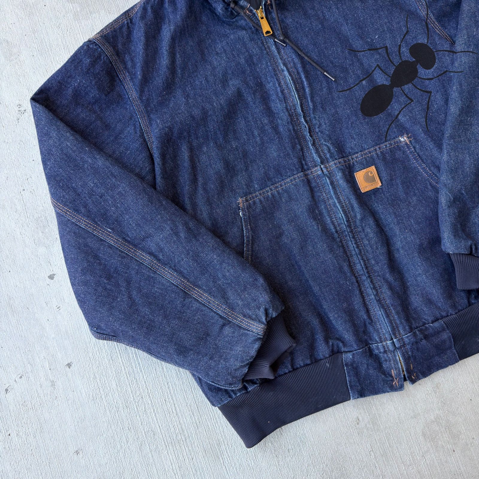Carhartt × Vintage Carhartt dark blue denim hooded work wear jacket Size US L / EU 52-54 / 3 - 2 Thumbnail