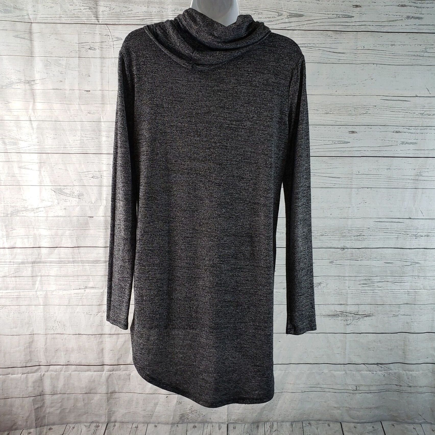 Vintage Bobi Los Angeles Womens Knit Tunic Top Sz Small Gray Cowl Neck Long Sleeve Pullover Knitwear Tunic Shirt Womens S Gray 90s? Size S / US 4 / IT 40 - 4 Thumbnail
