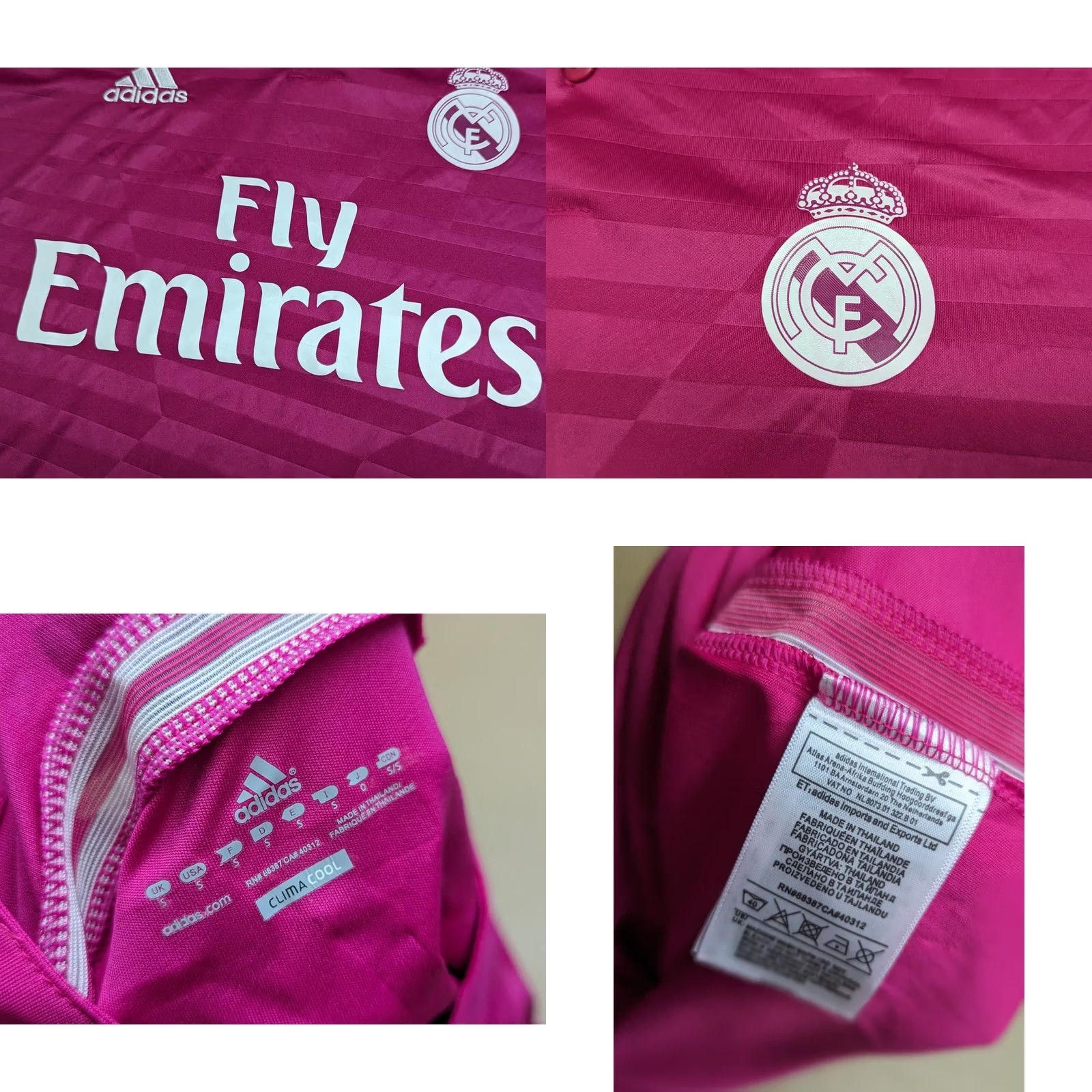Adidas Adidas Real Madrid Benzema Jersey 2014-2015 Away Football Mens Shirt Size S Pink Short Sleeve T-Shirt Size US S / EU 44-46 / 1 - 10 Thumbnail