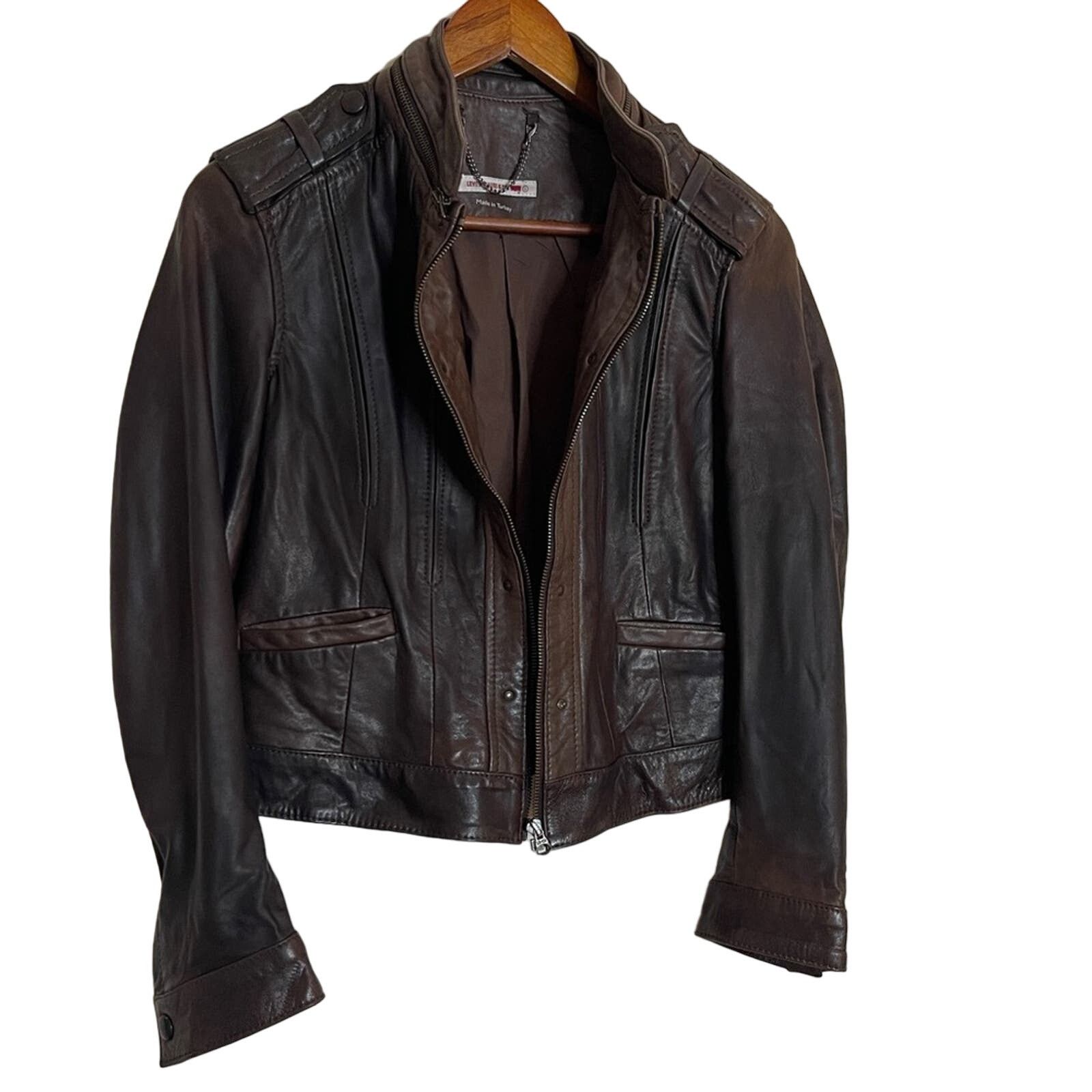 Levi's Levi’s Moto Sheepskin Leather Biker Jacket Size L Size L / US 10 / IT 46 - 1 Thumbnail