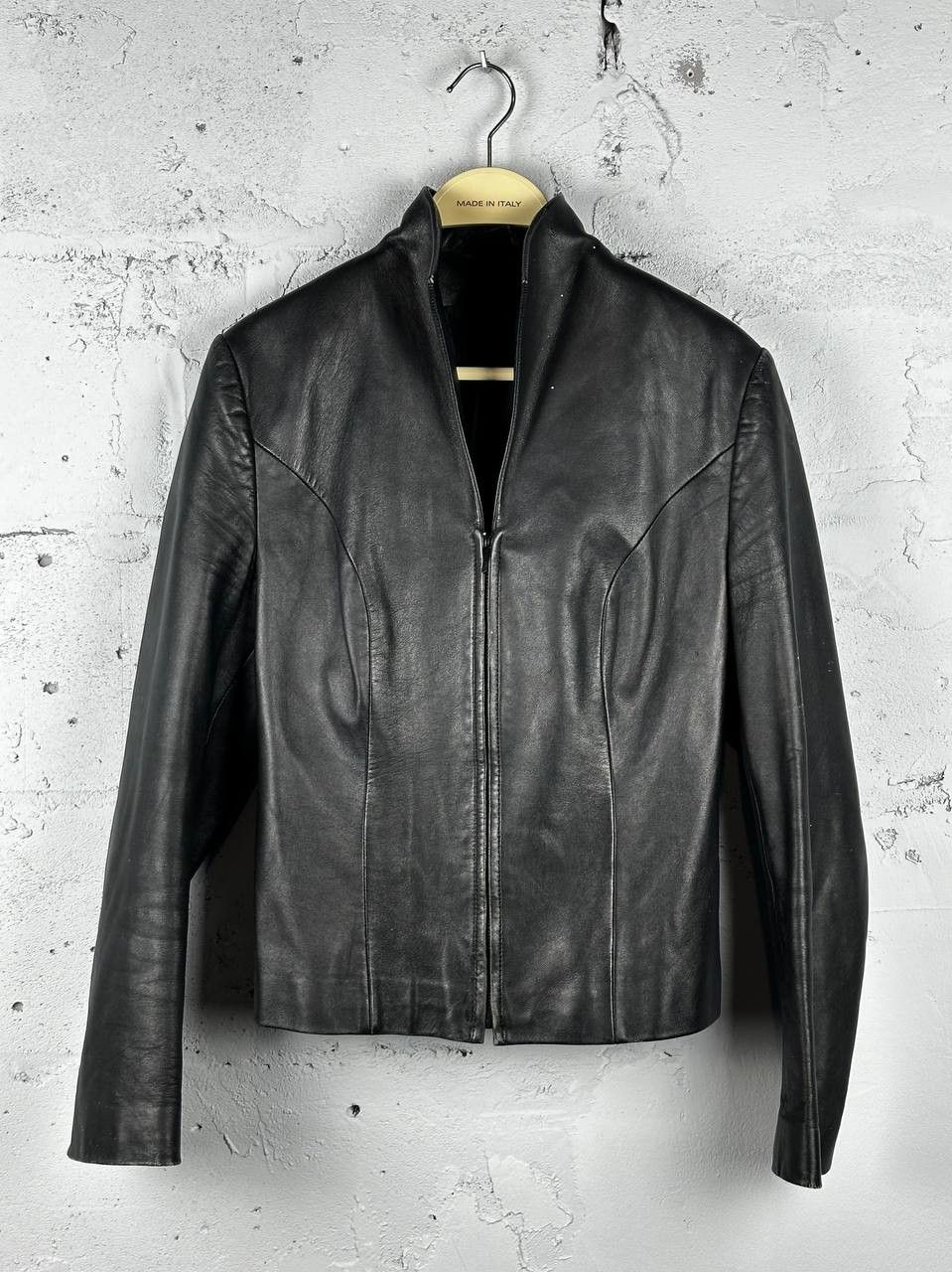 Leather Vintage Avantgarde Biker Cropped Leather Jacket Size US S / EU 44-46 / 1 - 1 Thumbnail