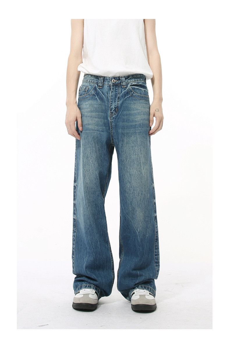 Japanese Brand × Jean Blue Vintage Lightning Washed Straight Jeans Size US 32 / EU 48 - 1 Thumbnail