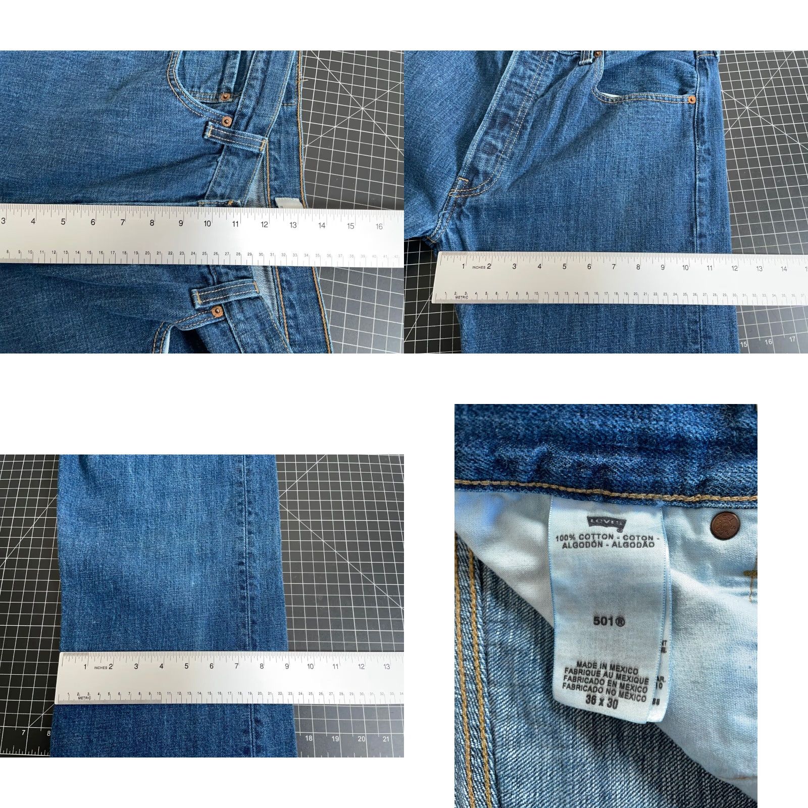 Levi's Levi's 501 XX Straight Jeans Men's 34x27 Blue Button Fly Regular Fit Retro Grunge Size US 34 / EU 50 - 8 Thumbnail