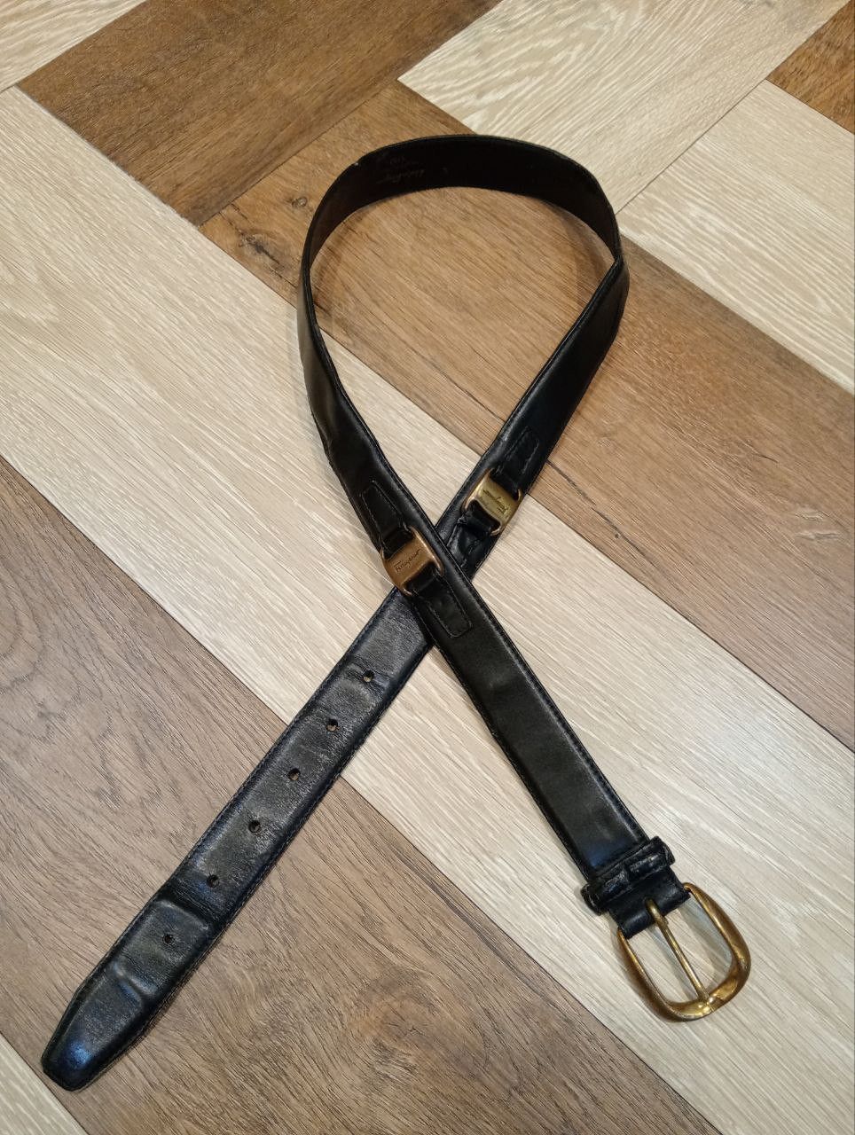 Salvatore Ferragamo VINTAGE SALVATORE FERRAGAMO LEATHER BELT - BLACK Size ONE SIZE - 3 Thumbnail