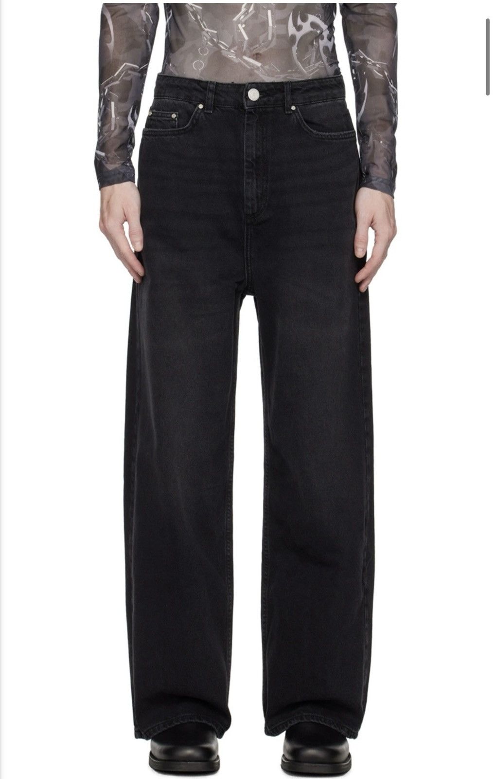 Han Kjobenhavn Han Kjobenhavn Black Wide Jeans Size US 31 - 1 Thumbnail
