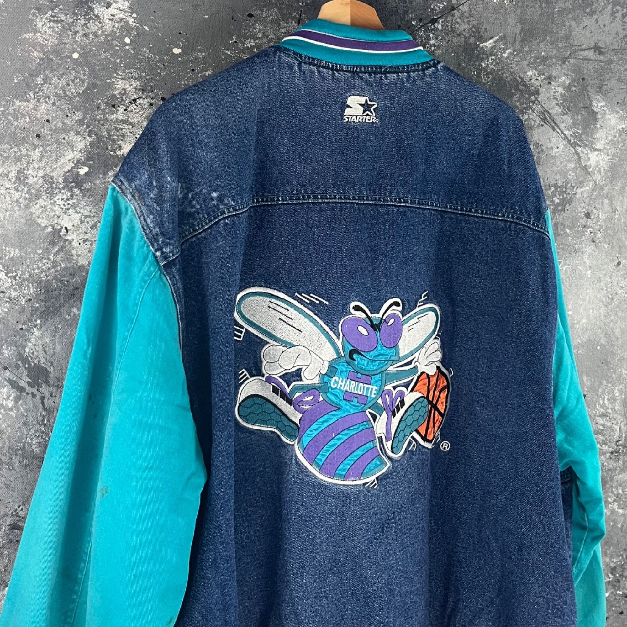 NBA × Starter × Vintage Vintage Charlotte Hornets varsity jacket Size US XXL / EU 58 / 5 - 4 Thumbnail