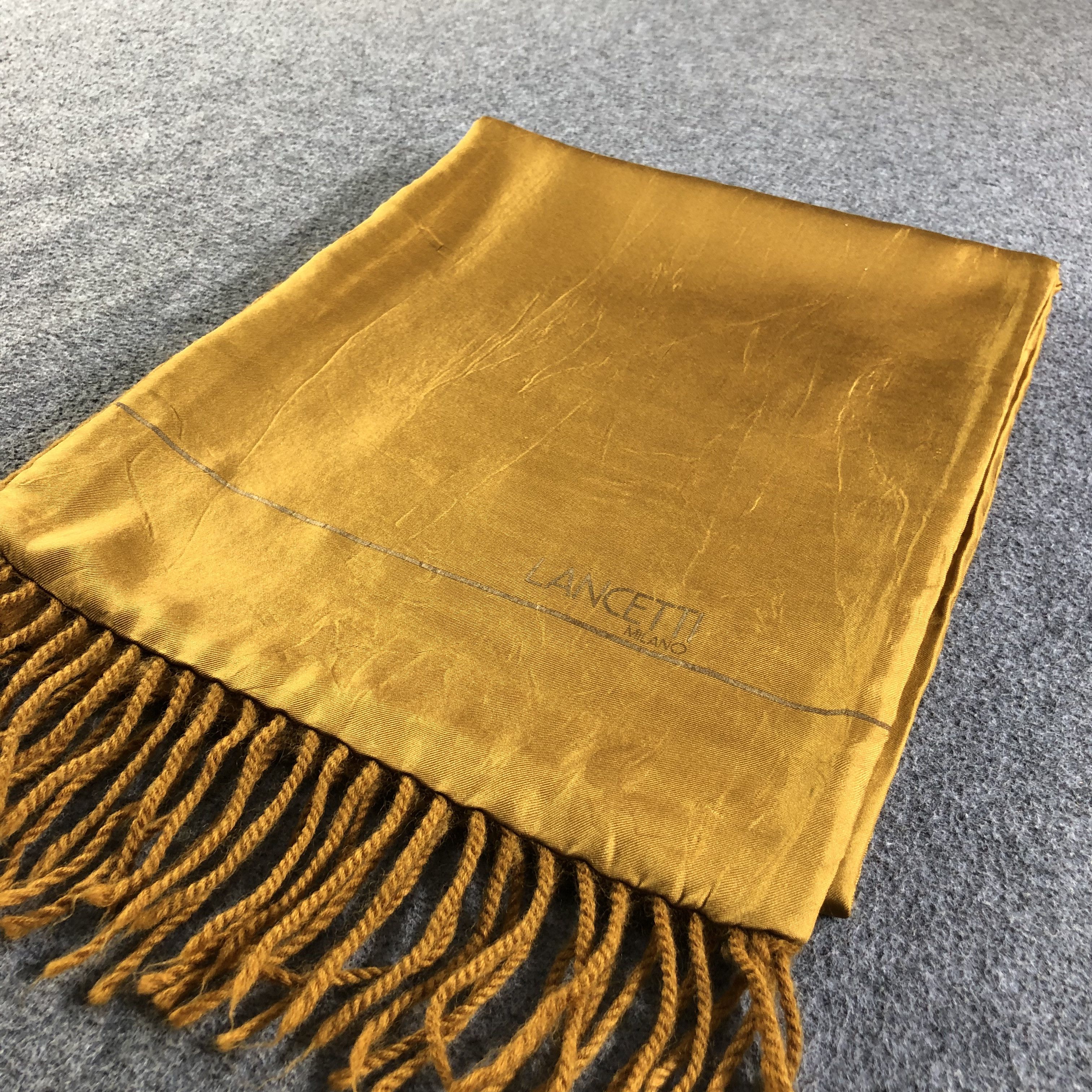 Lui di Lancetti Lancetti Silk/Wool Golden Scarf Muffler Neckwear V2141 Size ONE SIZE - 3 Thumbnail
