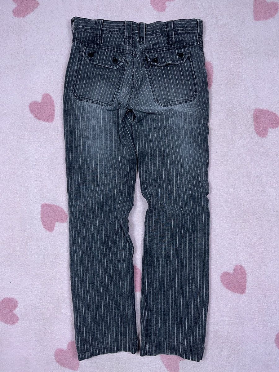 20471120 × Japanese Brand ➕ avant garde striped front cargo straight trousers Japanese Size US 30 / EU 46 - 2 Thumbnail