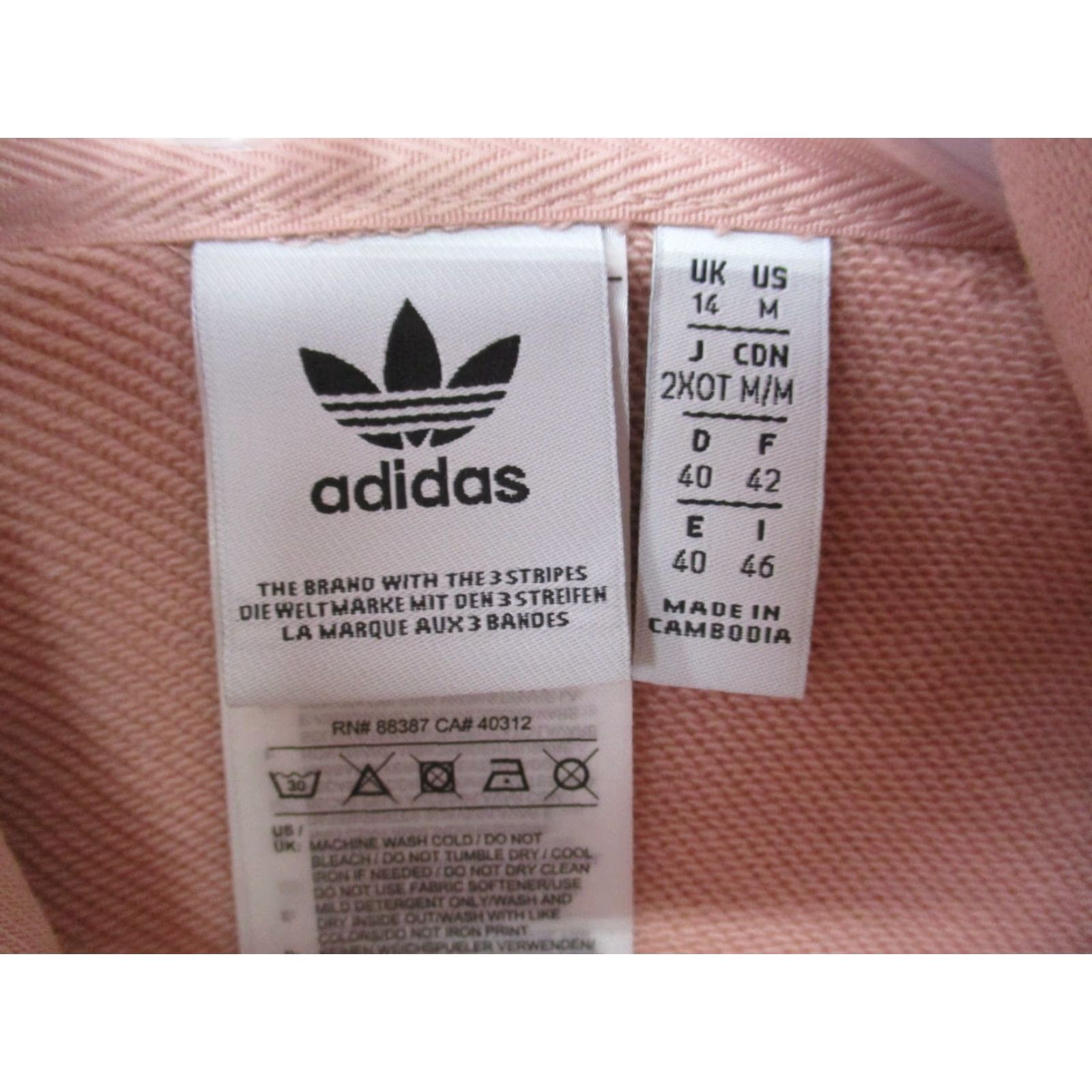 Adidas Adidas Hoodie Women Medium Pink Trefoil Logo Sweatshirt Size M / US 6-8 / IT 42-44 - 3 Thumbnail