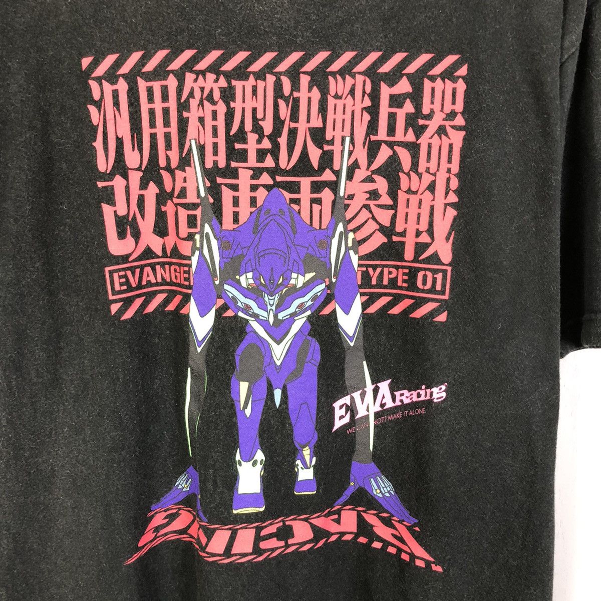 Anime Vintage Faded Neon Genesis Evangelion / Eva Racing Tshirt Size US XL / EU 56 / 4 - 4 Thumbnail
