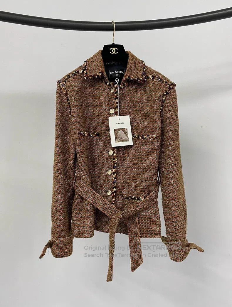 Chanel Chanel 25A high-end handicraft workshop coffee brown twill Size XS / US 0-2 / IT 36-38 - 1 Thumbnail