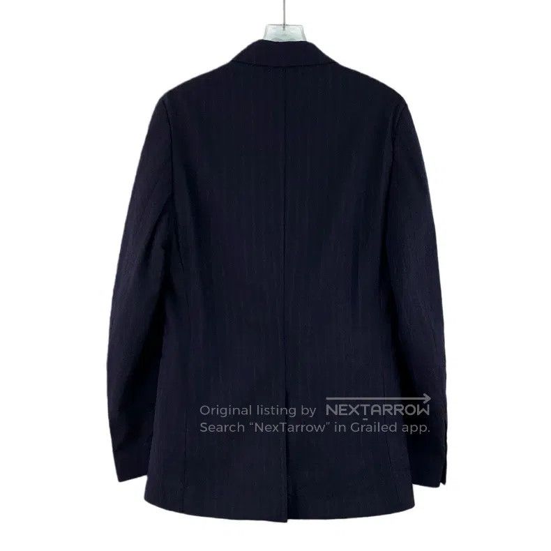 Dior Dior Dark purple striped wool lapel double-breasted long-s Size 46R - 2 Thumbnail
