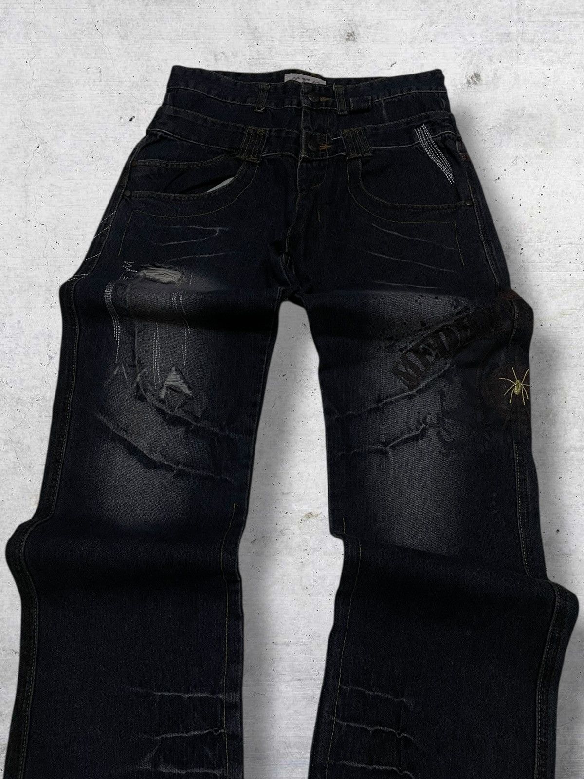 Hysteric Glamour VINTAGE MAD PUNK CRAFTED JAPAN DESIGNER SPIDER DOUBLE WAIST Size US 30 / EU 46 - 3 Thumbnail