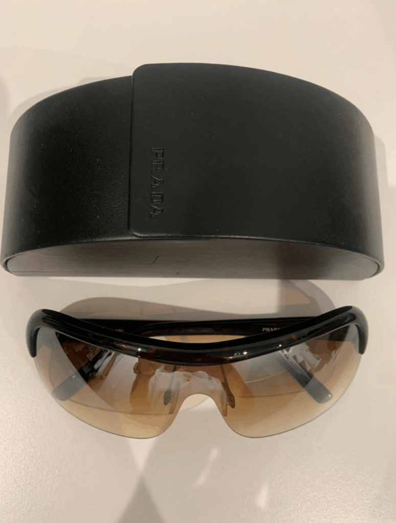 Prada × Vintage PRADA Sunglasses Rectangle Wrap Shield Sport Flame Star Size ONE SIZE - 1 Thumbnail