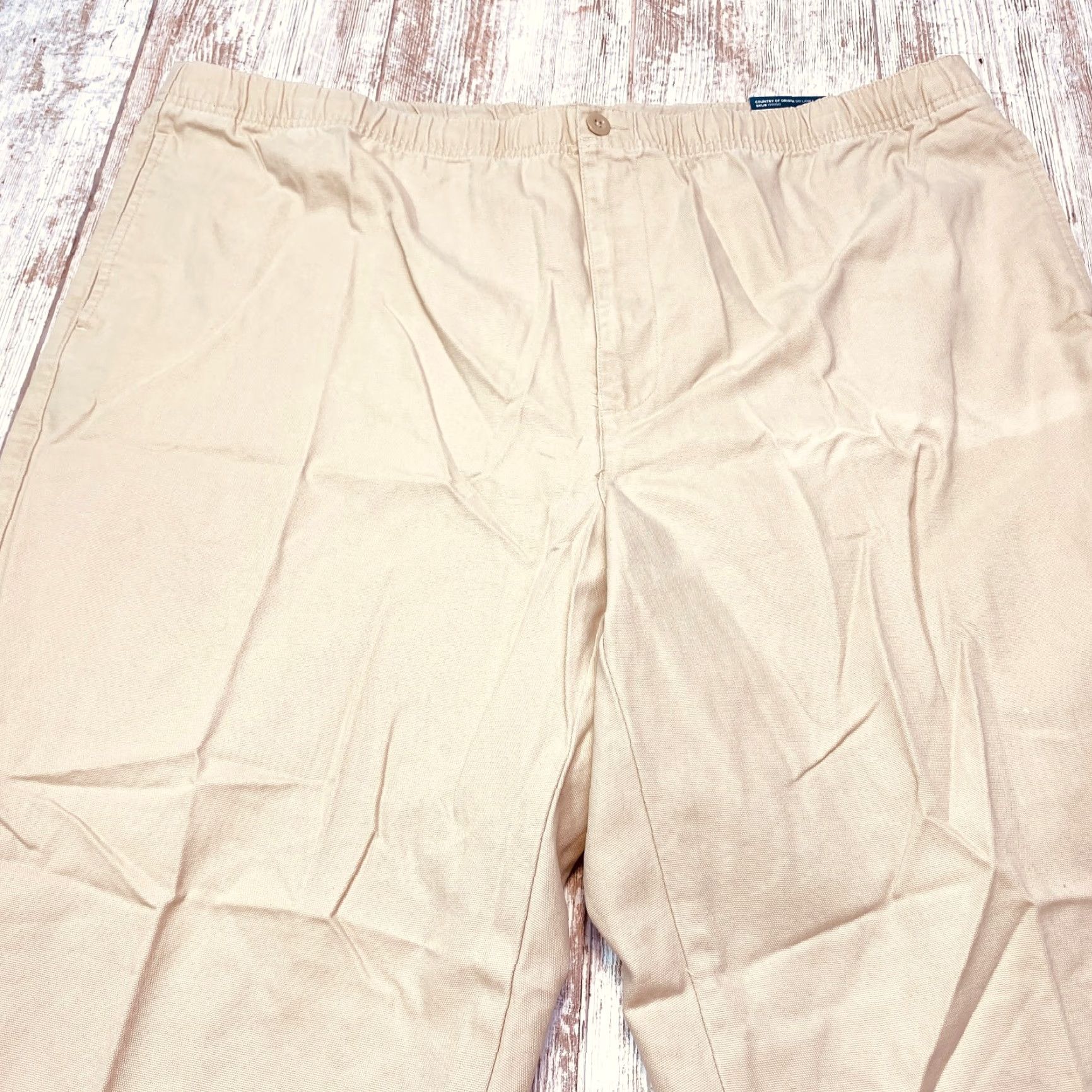 Lands' End Lands End Deck Pants Mens 2XL Beige Canvas Drawstring Elastic Waist Casual 7556 Size US 39 - 5 Thumbnail